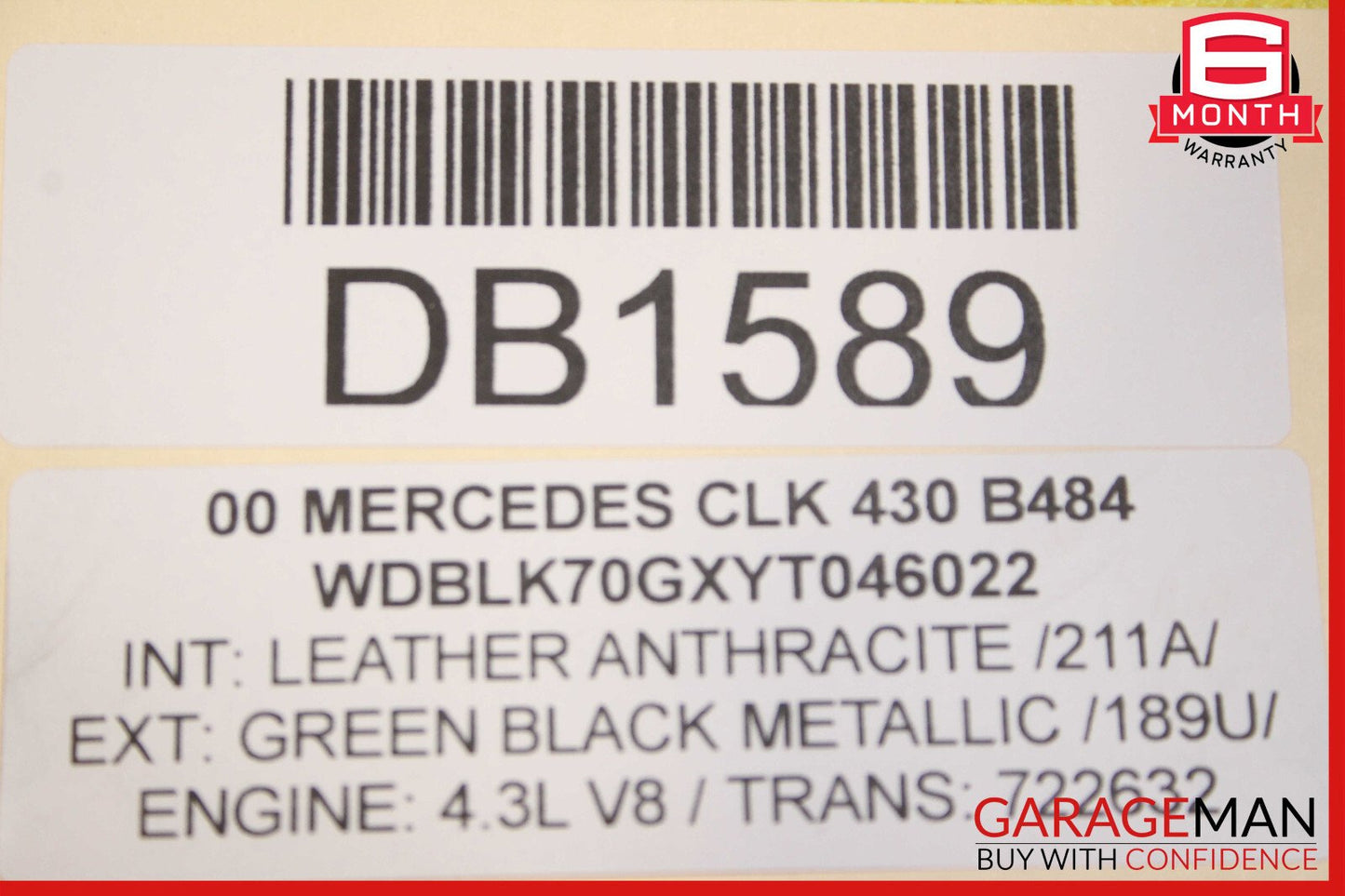 Mercedes W208 CLK430 S430 4.3L V8 M113 Complete Engine Motor Block Assembly 173k