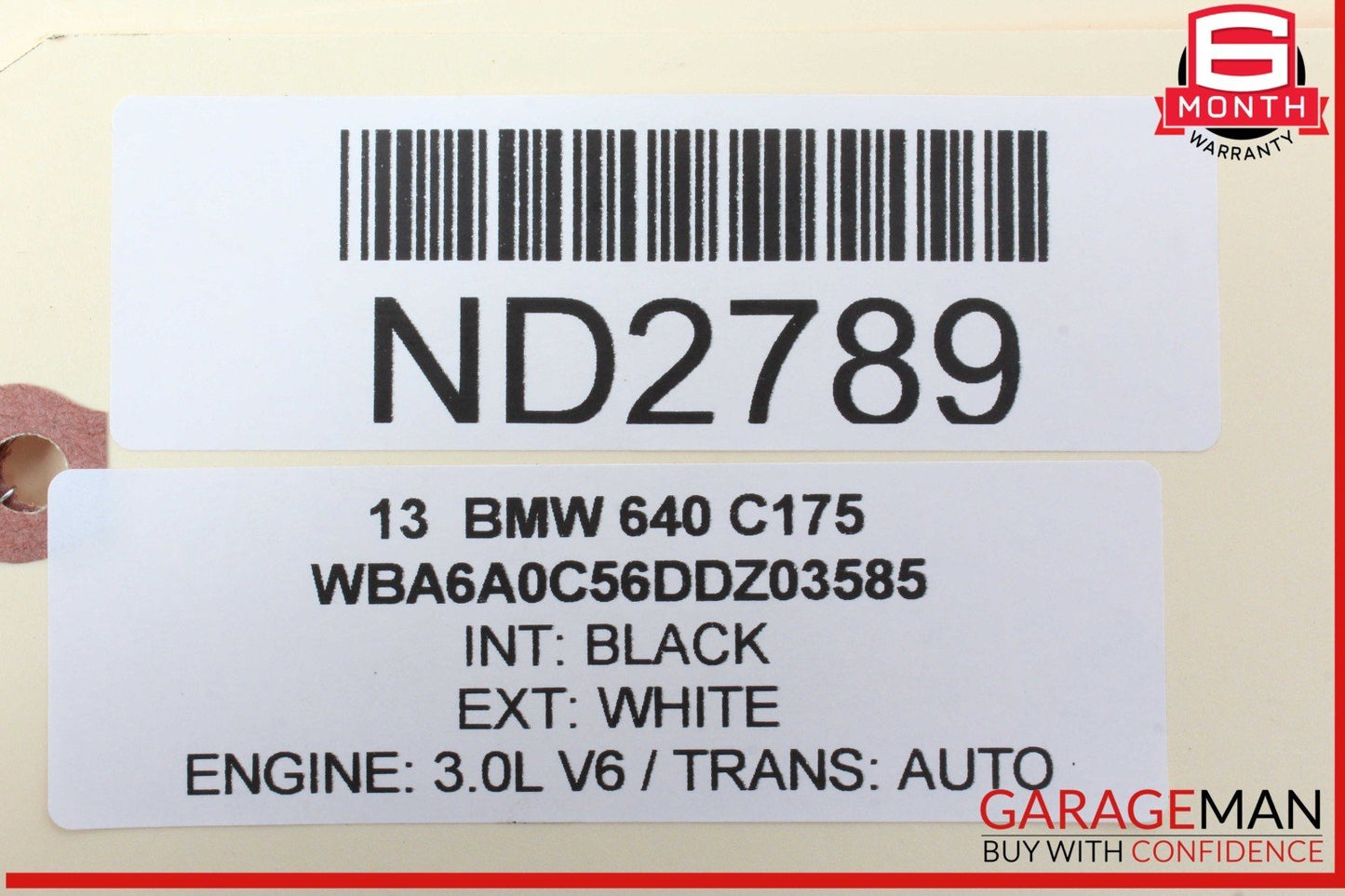 12-18 BMW 640i 650i Rear Right Passenger Side Exterior Door Handle X4718722812