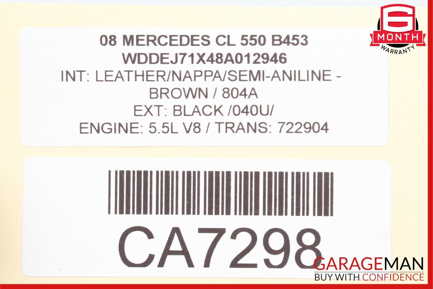 07-10 Mercedes W216 CL550 CL600 CL63 Upper Radiator Core Support OEM