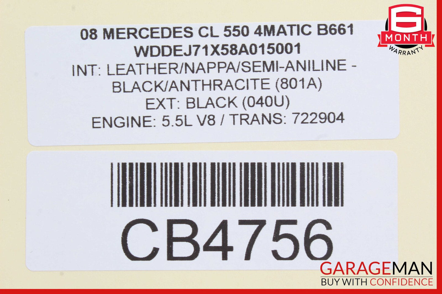 07-09 Mercedes W216 CL550 S550 4 Spoke Steering Wheel OEM