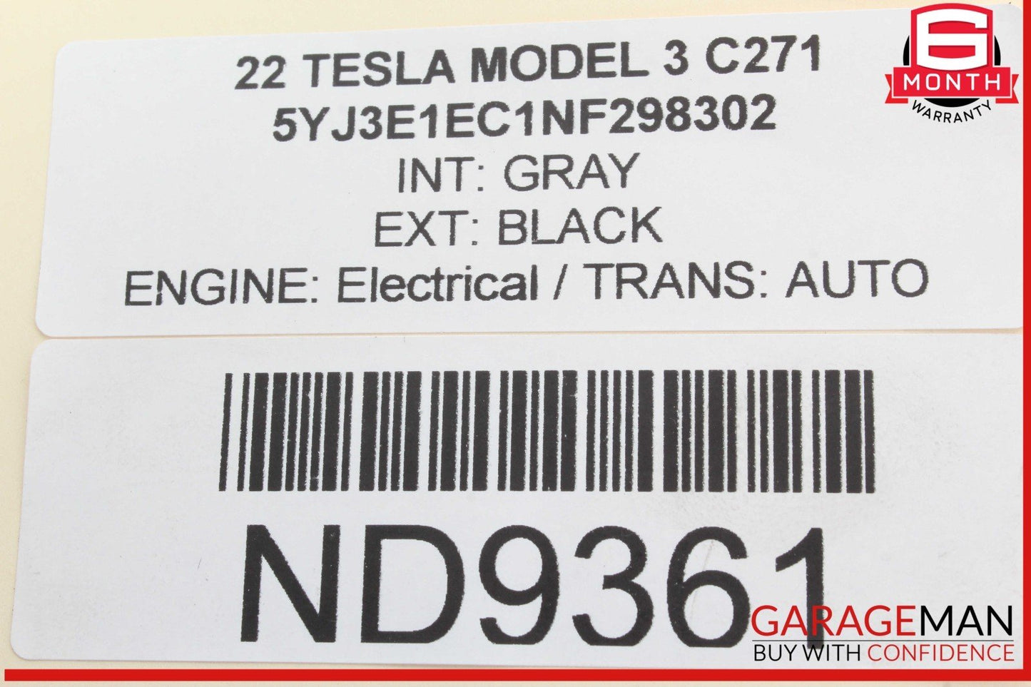 20-25 Tesla Model 3 Rear Right Passenger Side Exterior Door Handle OEM