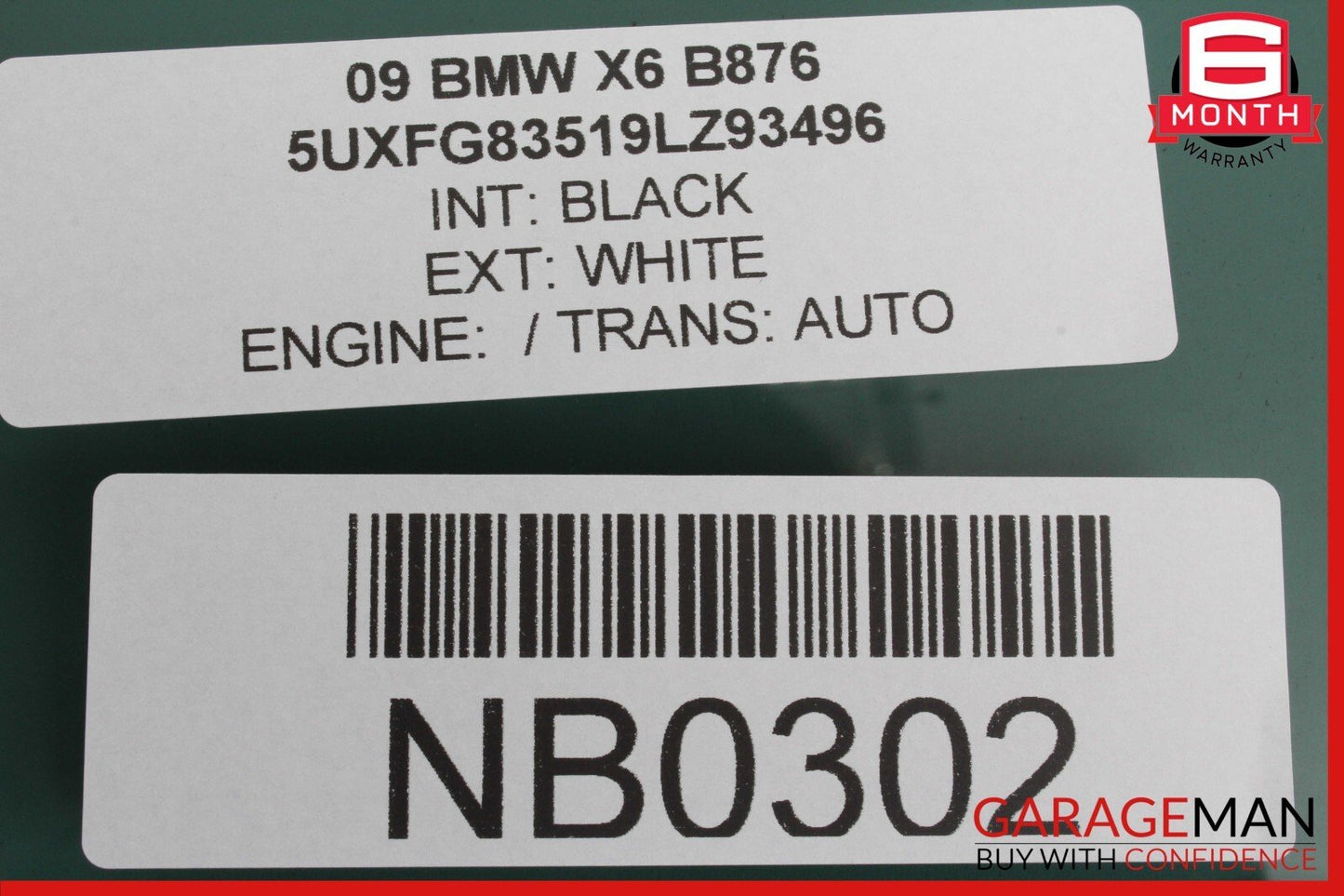 08-14 BMW X6 Rear Left Door Window Glass OEM