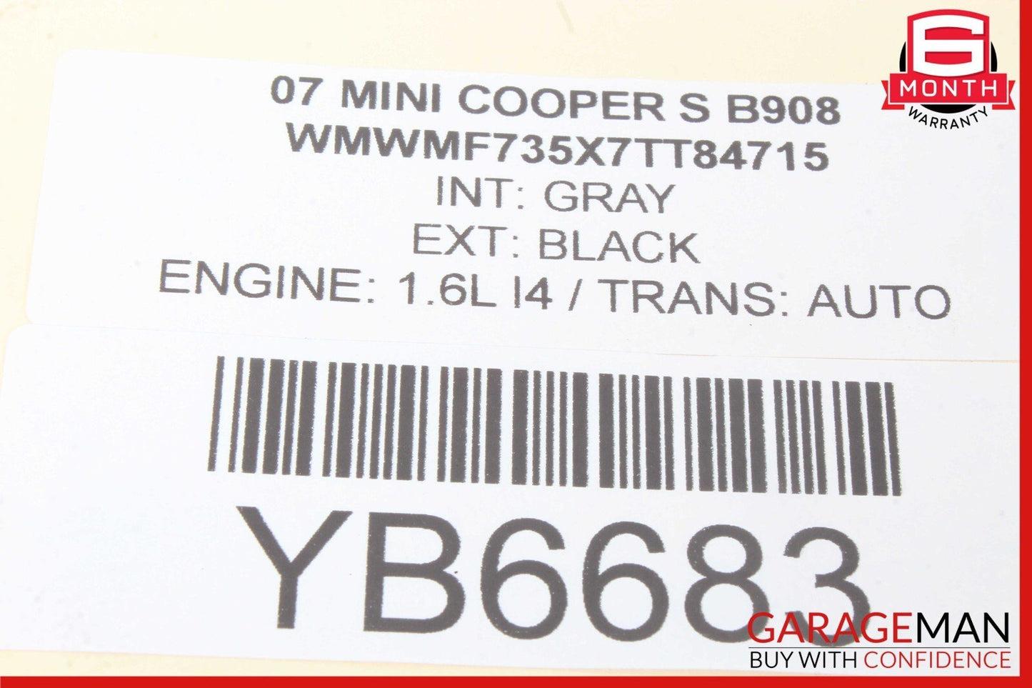 07-15 MINI COOPER FRONT RIGHT PASSENGER SIDE CV AXLE SHAFT 4853484