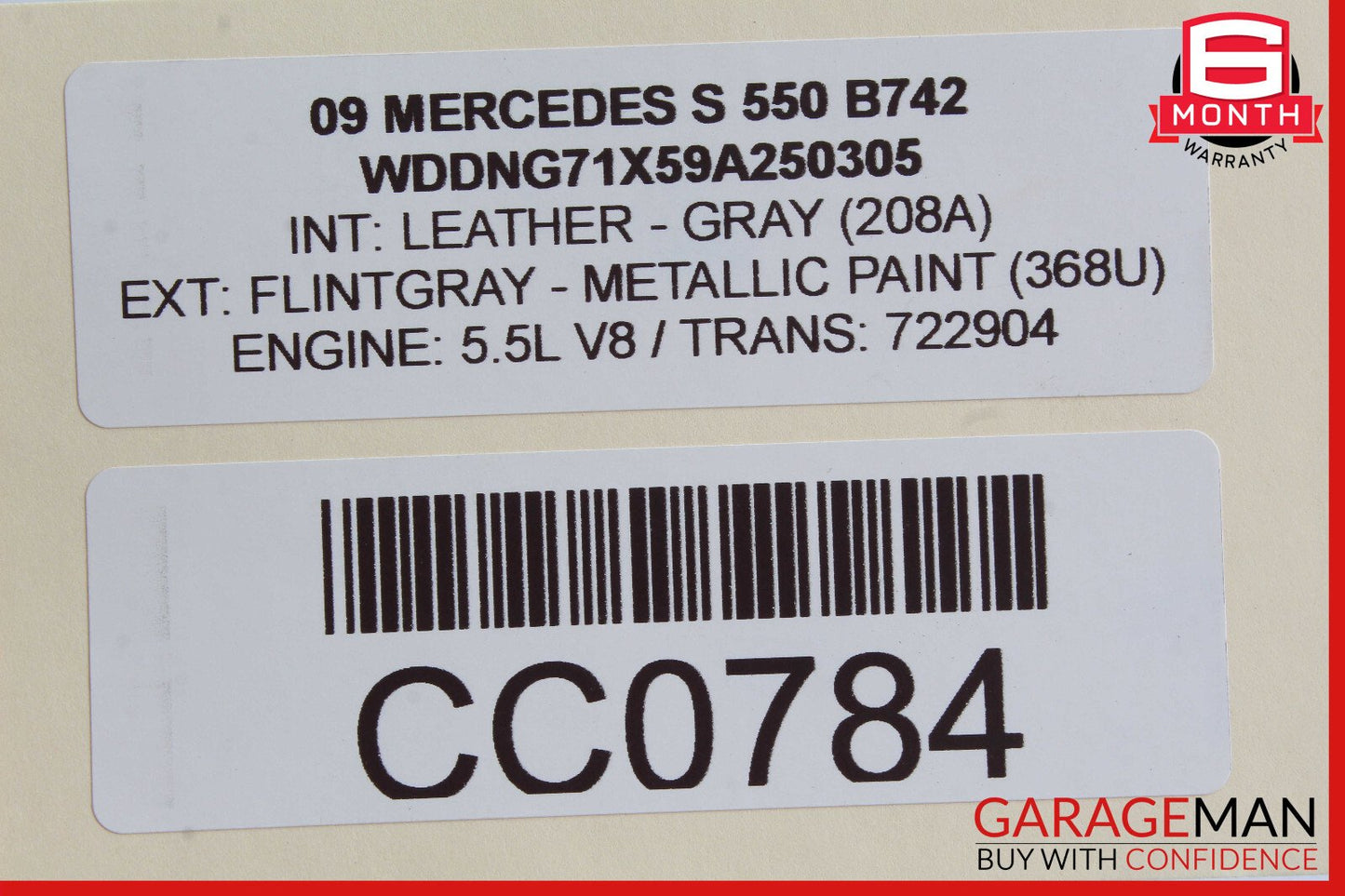 07-10 Mercedes CL550 S550 4 Spoke Steering Wheel Gray w/ Paddles Assy Wood