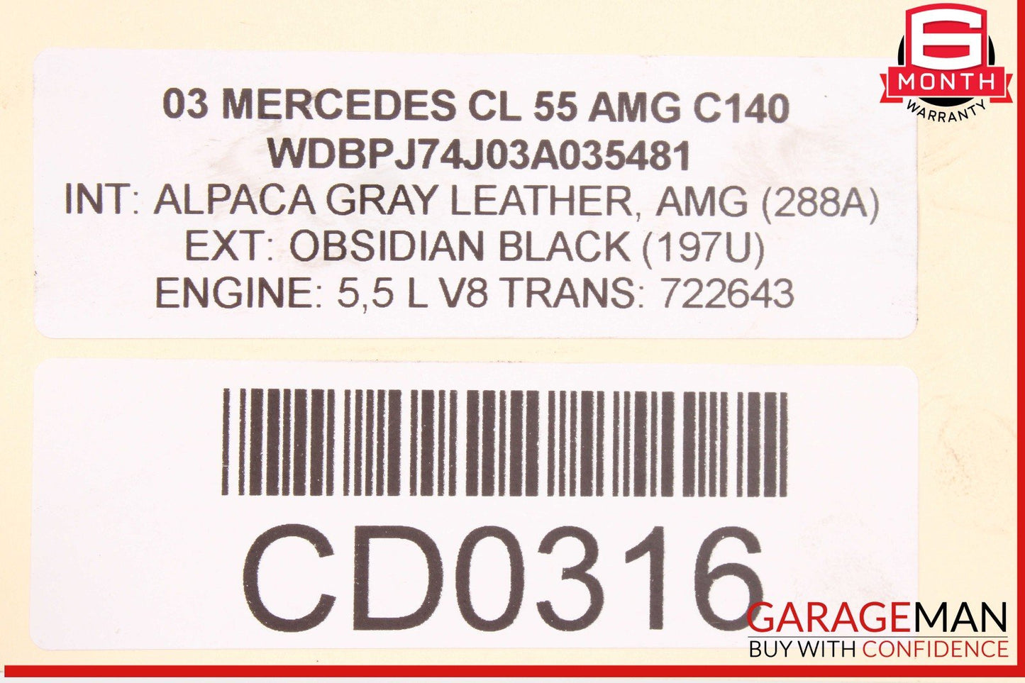 03-06 Mercedes W215 CL55 S55 AMG Rear Axle Carrier Differential Diff OEM