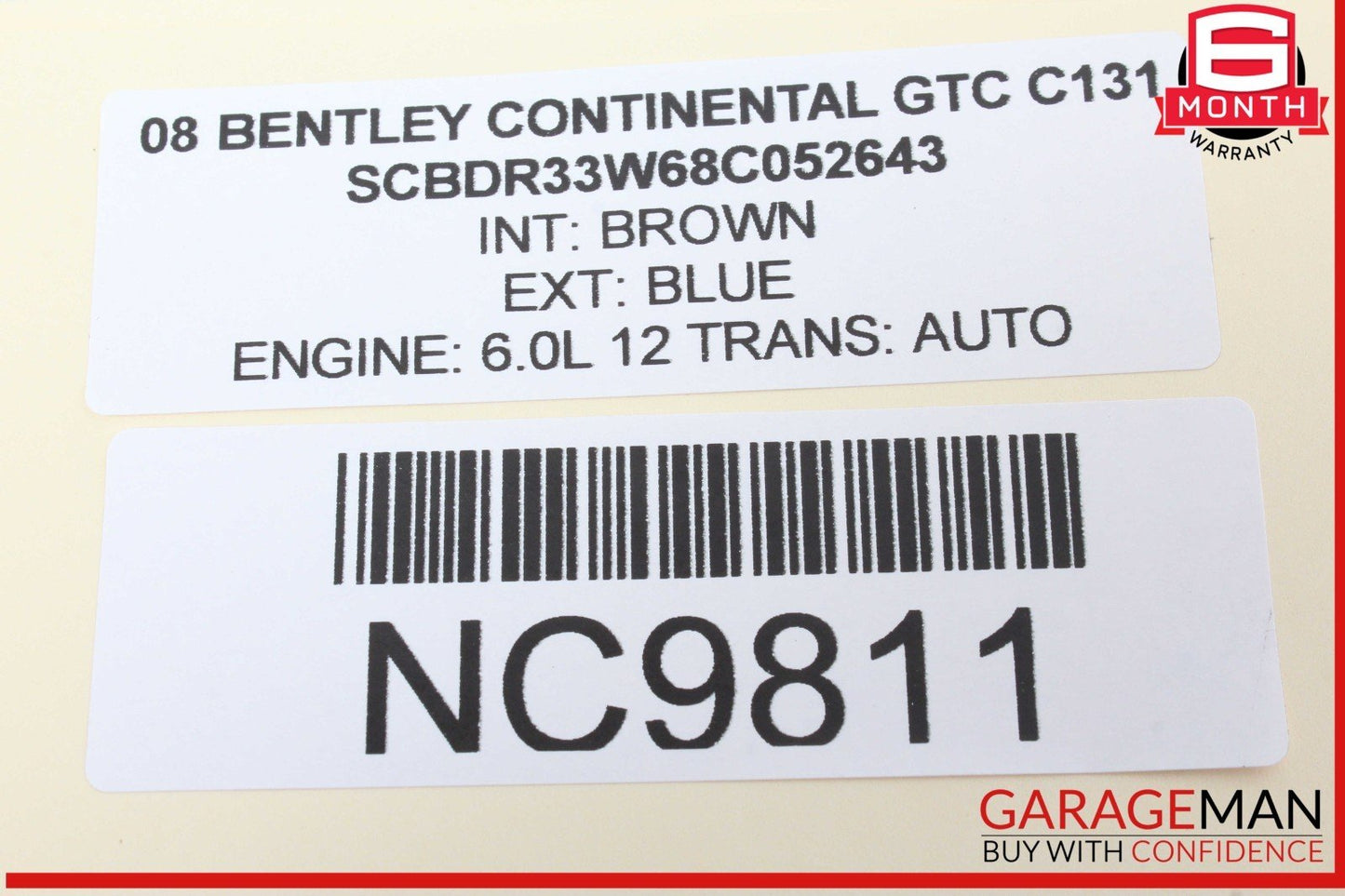03-12 Bentley Continental GTC Front Right Armrest w/ GP3 Bluetooth Handset OEM