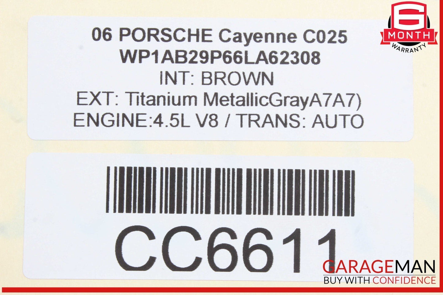 03-10 Porsche Cayenne 955 957 Front Hood Bonnet Lid Panel Cover Gray OEM