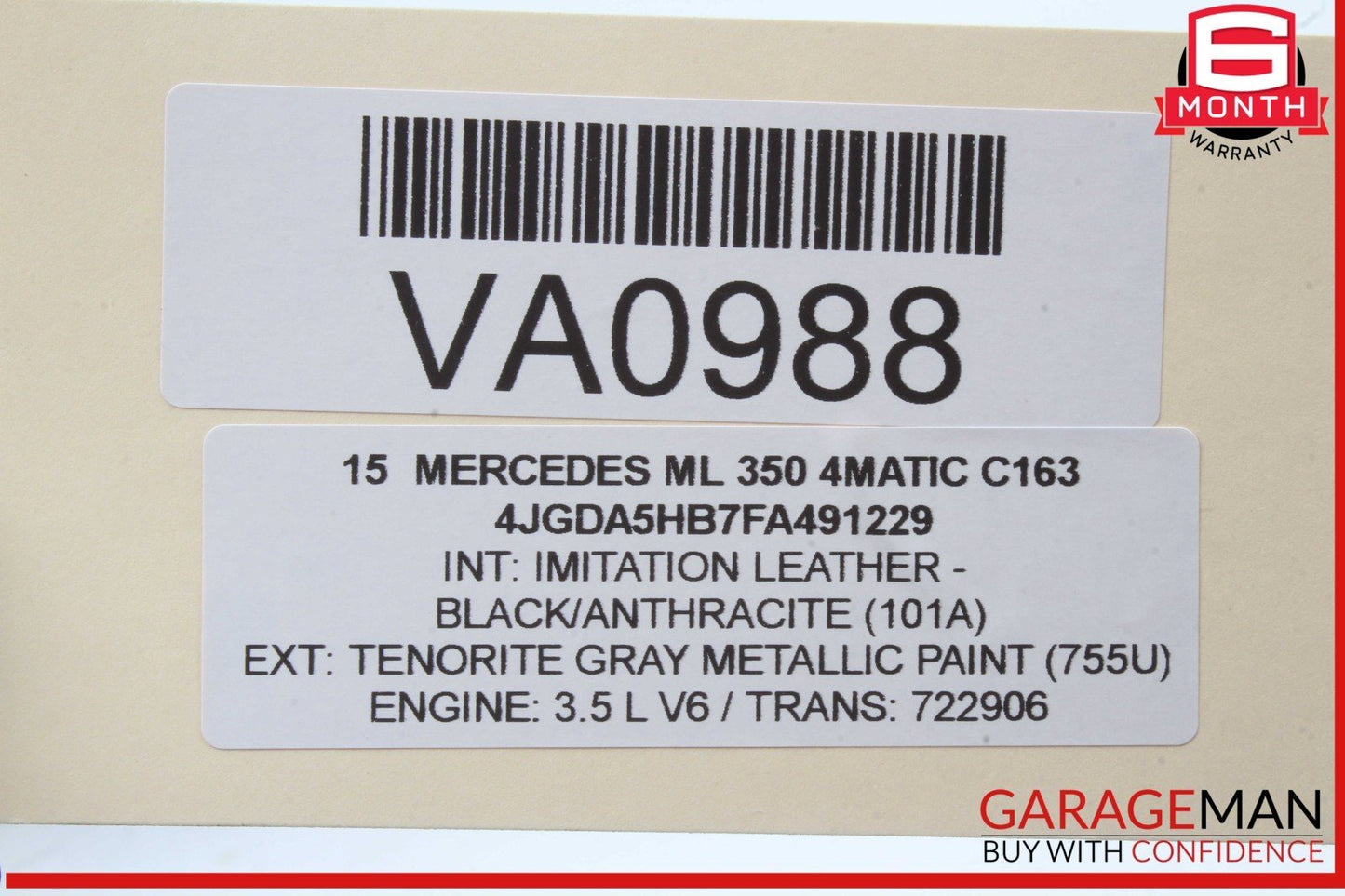 12-16 Mercedes W166 ML350 4MATIC ML550 Rear Relay Fuse Box 1669063901 OEM