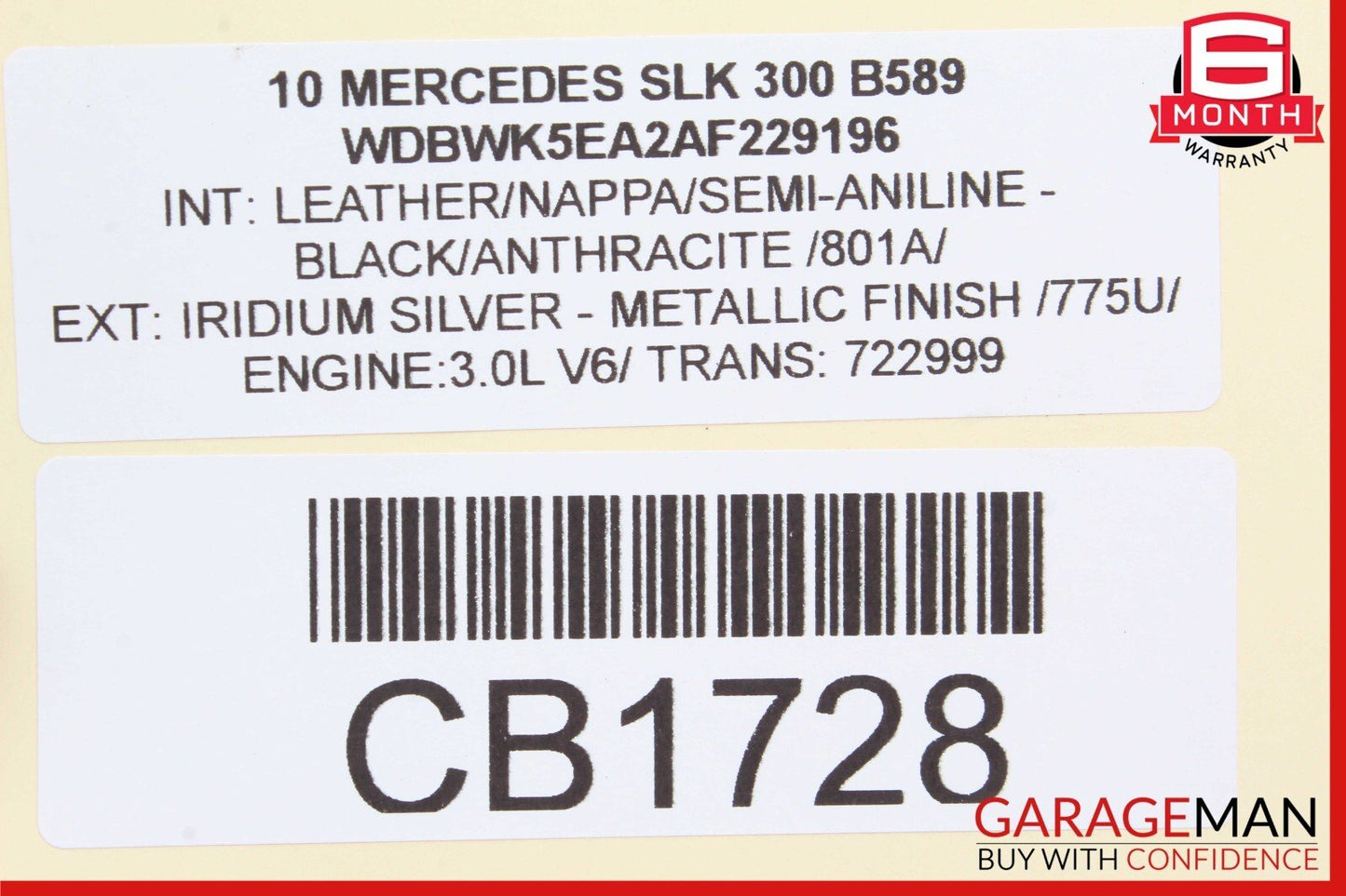 05-11 Mercedes R171 SLK300 Rear Right Side Spindle Knuckle Hub Bearing OEM