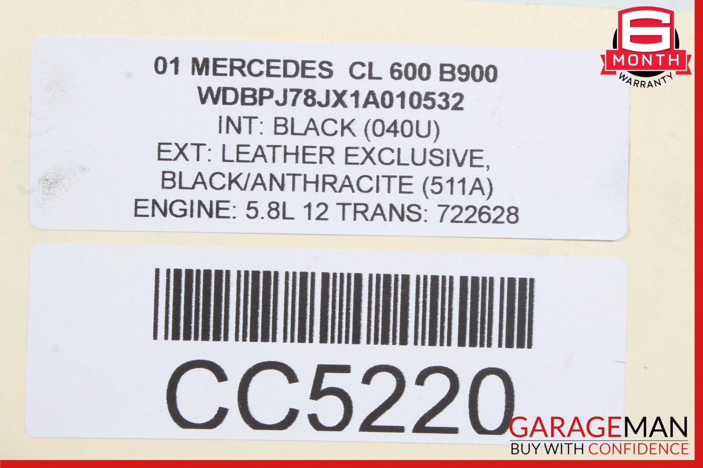 01-02 Mercedes W215 CL600 722.6 5G Automatic Transmission Assy 722.628 OEM 73k
