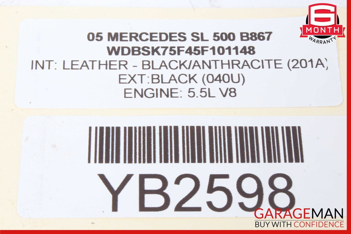 03-08 Mercedes R230 SL500 Rear Left Seat Belt Retractor Luggage Speaker Assy