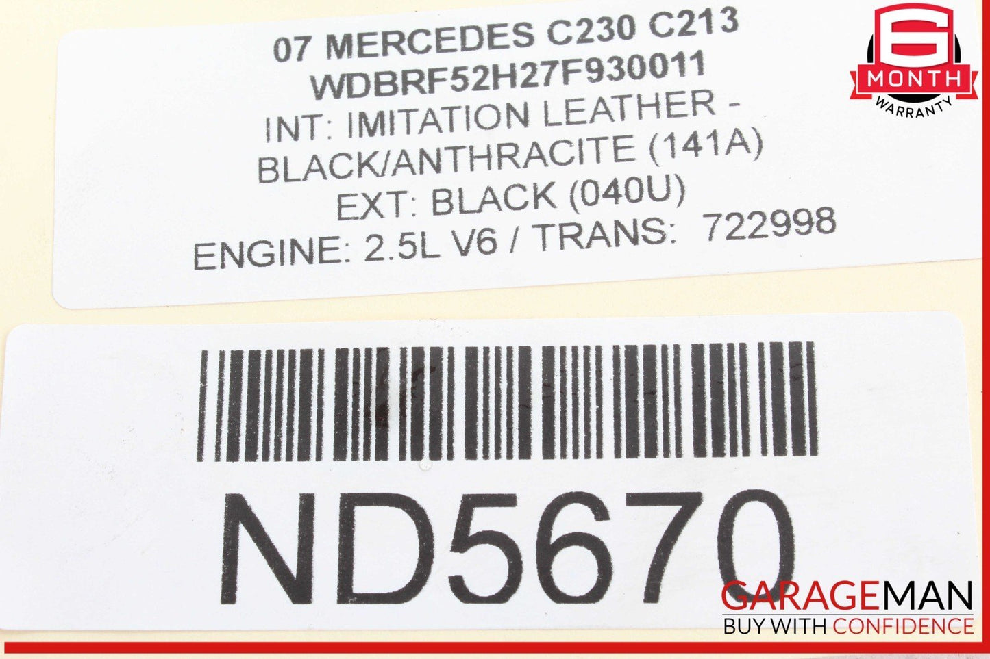 05-13 Mercedes W203 C230 ML350 Front Right Engine Timing Chain Cover Plate OEM