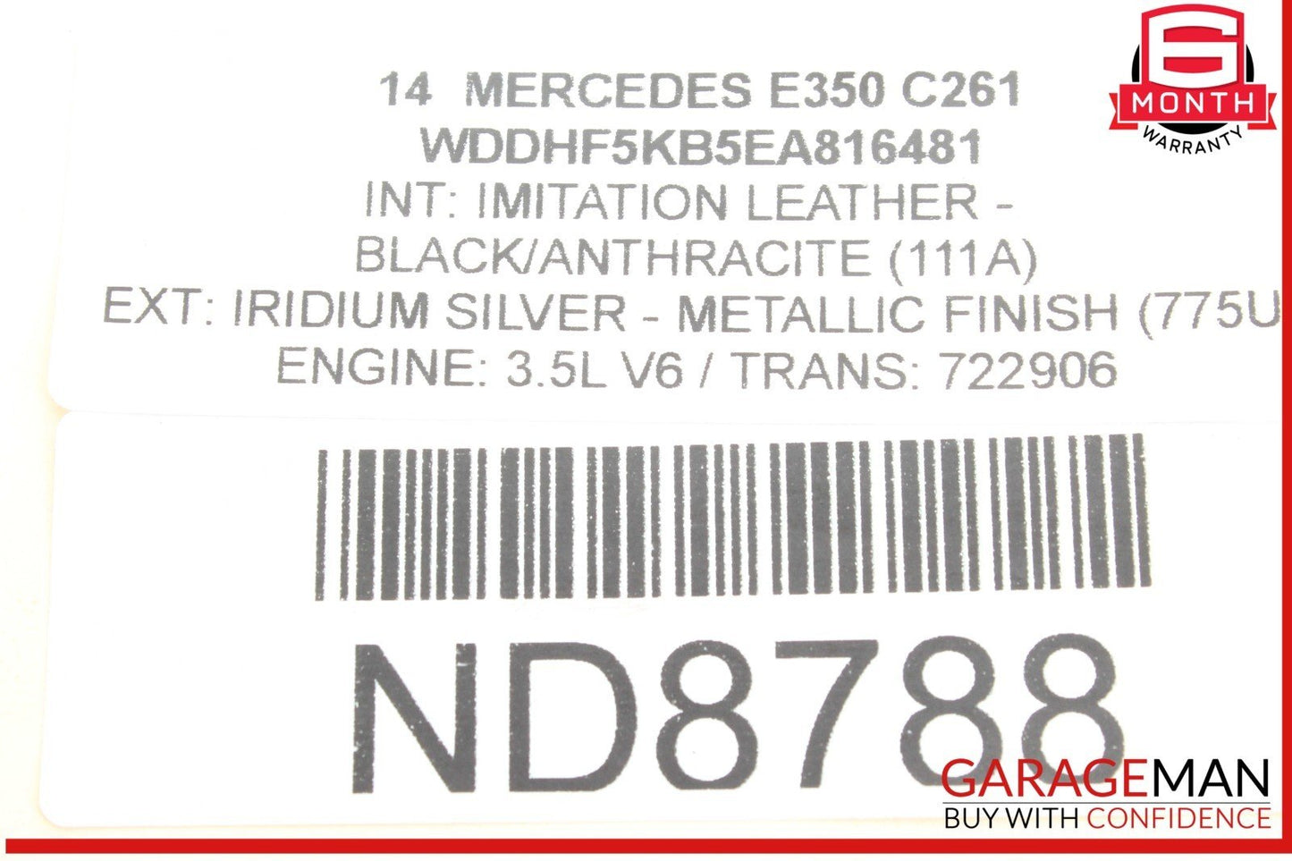 08-18 Mercedes W212 E350 CLS400 C350 Front Right Passenger Side Brake Caliper