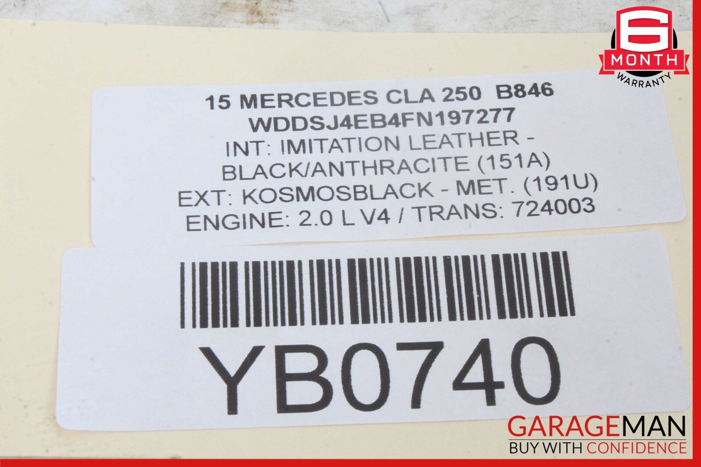 14-19 Mercedes W117 CLA250 CLA200 Left Driver Side Rear View Door Mirror OEM