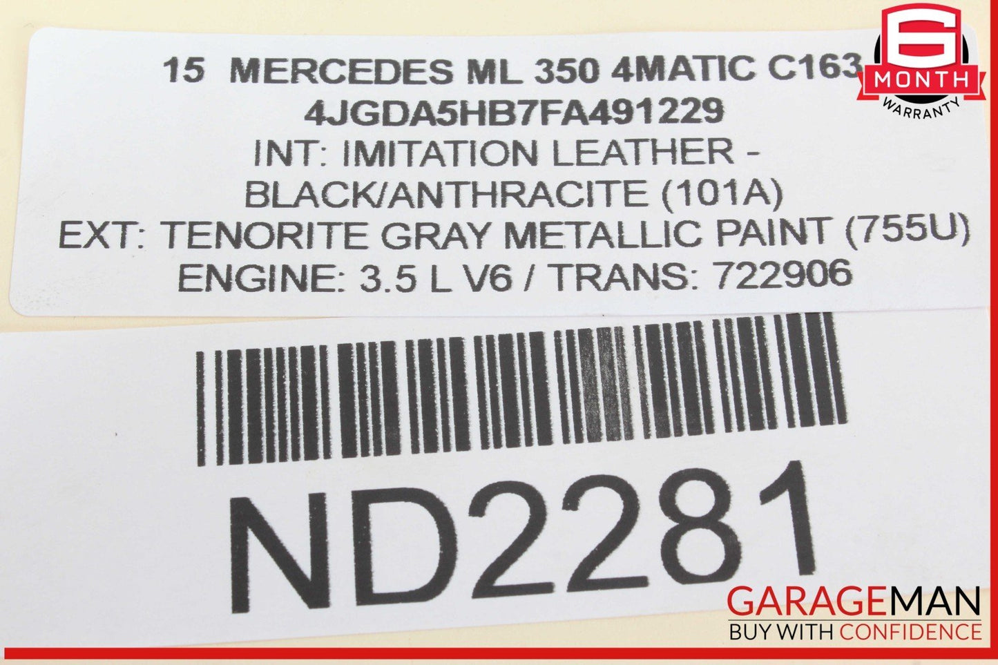 12-19 Mercedes W166 ML350 4MATIC Front Right Passenger Side Upper Control Arm