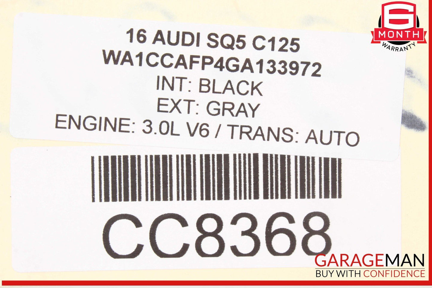 14-17 Audi SQ5 Upper Radiator Support Panel Cover OEM