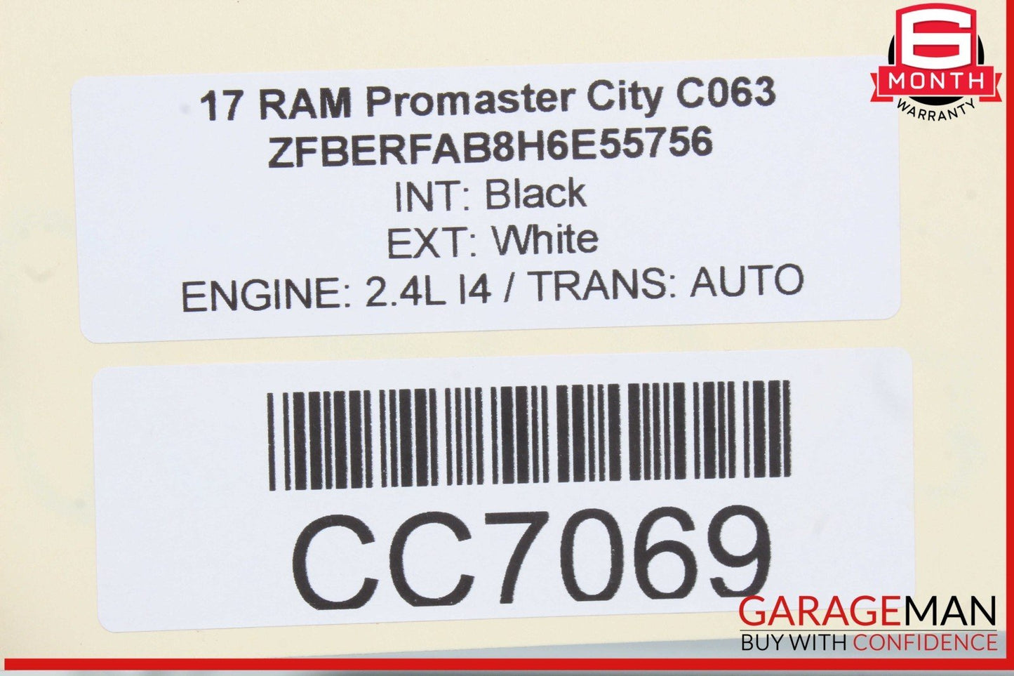 15-22 Ram Promaster City Rear Left Driver Side Door Shell White OEM