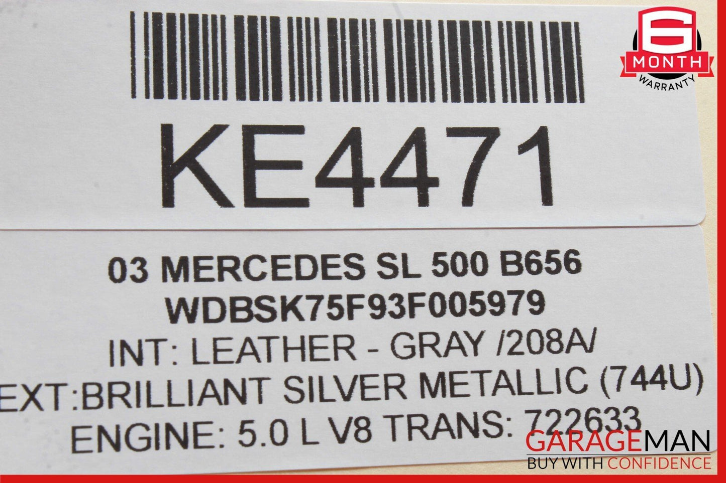 03-06 Mercedes R230 SL500 Steering Column Combination Switch Assembly OEM