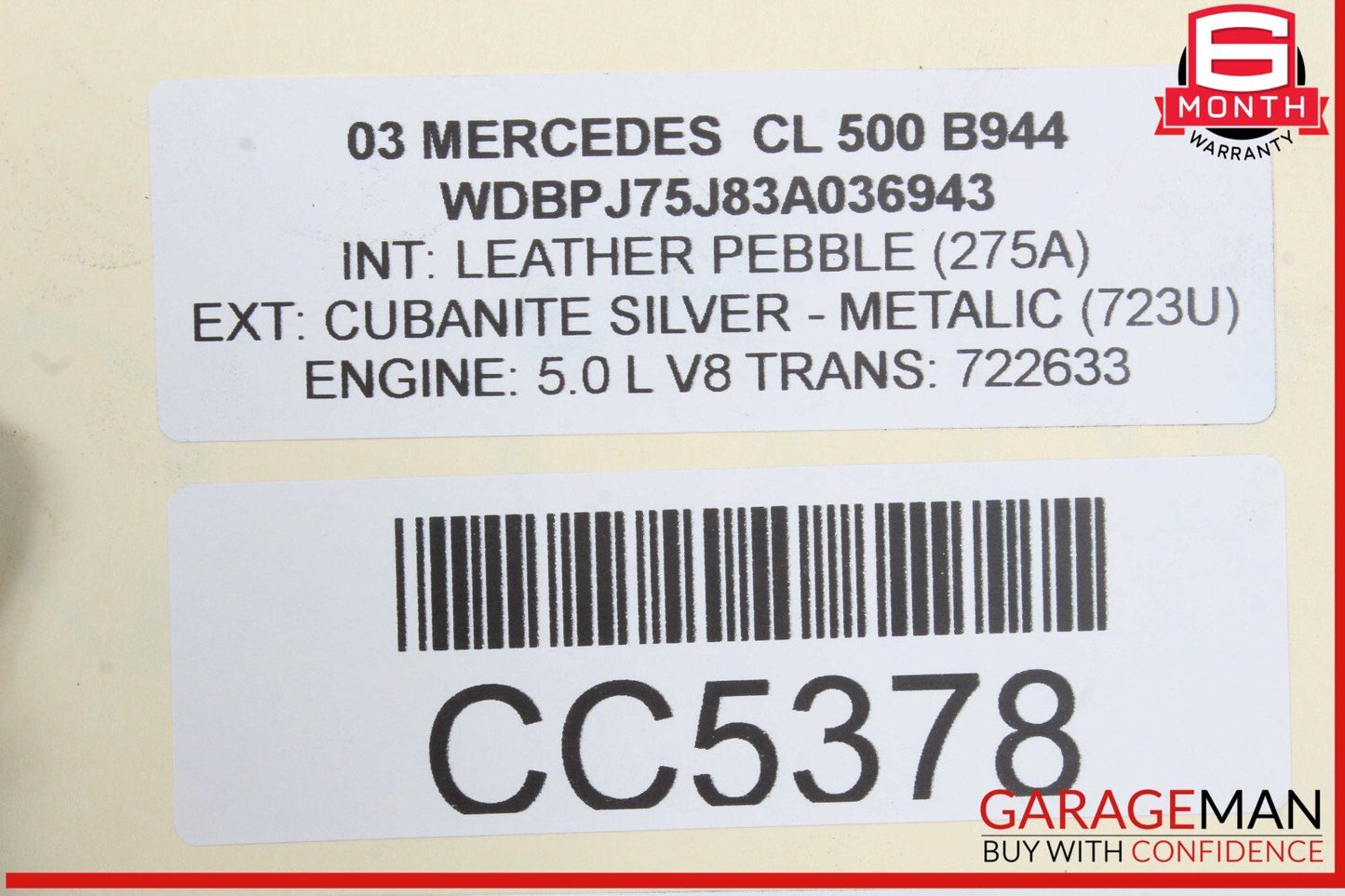 00-06 Mercedes W215 CL500 Top Radiator Core Support Headlight Bracket Frame OEM