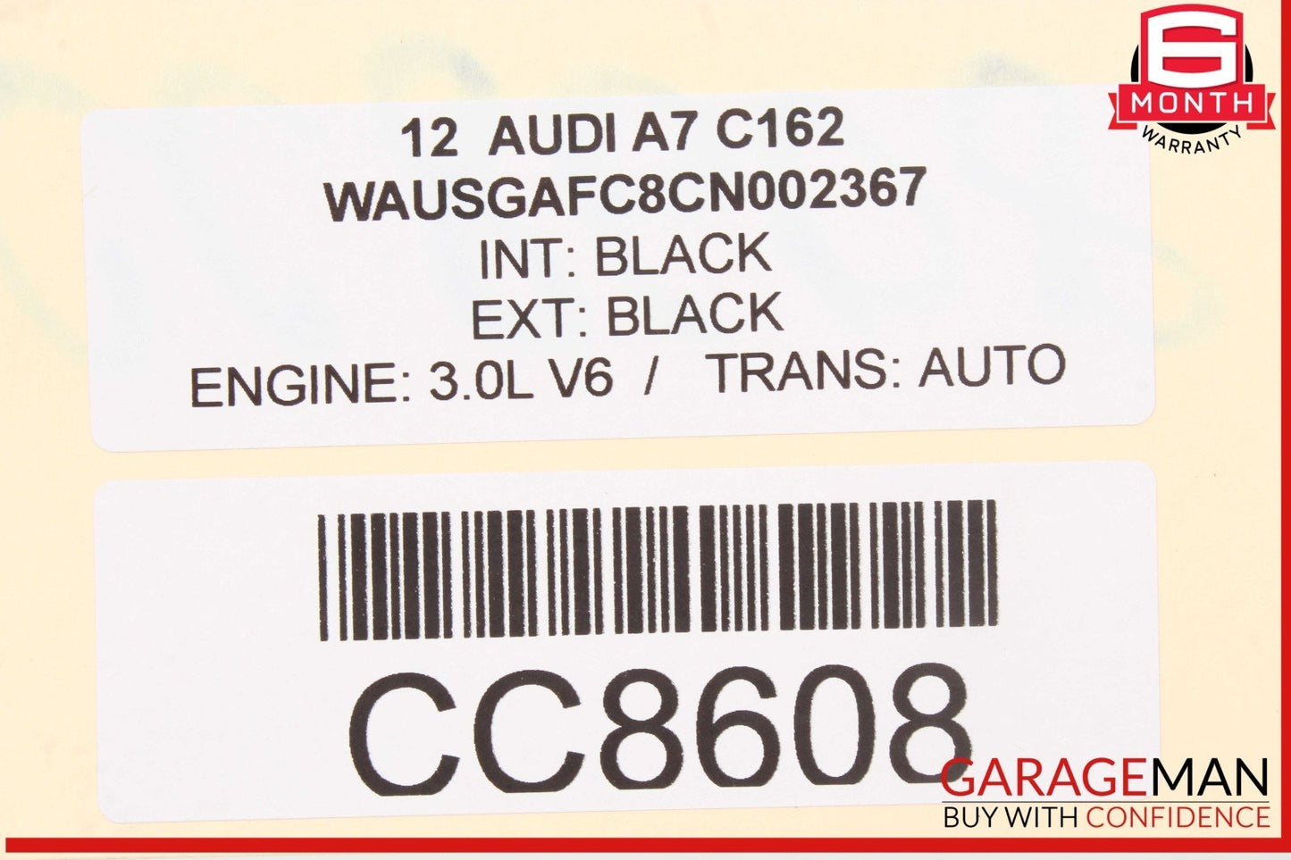12-18 Audi A7 RS7 S7 Rear Left Driver Side Door Shell Panel Black OEM