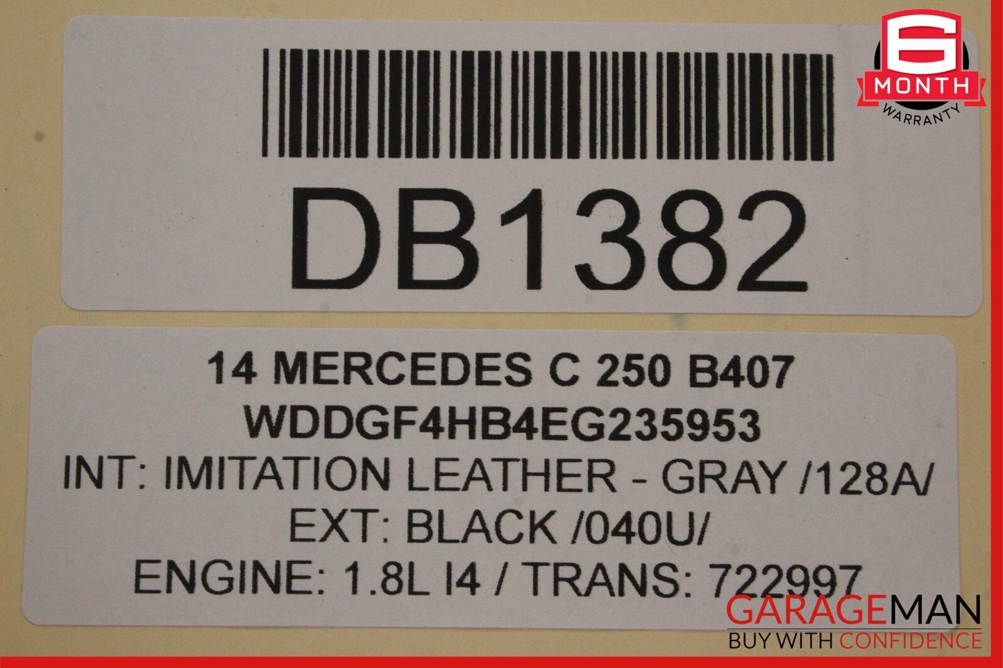 08-14 Mercedes W204 C250 C350 Sedan Front Right Top Upper Seat Cushion Cover OEM