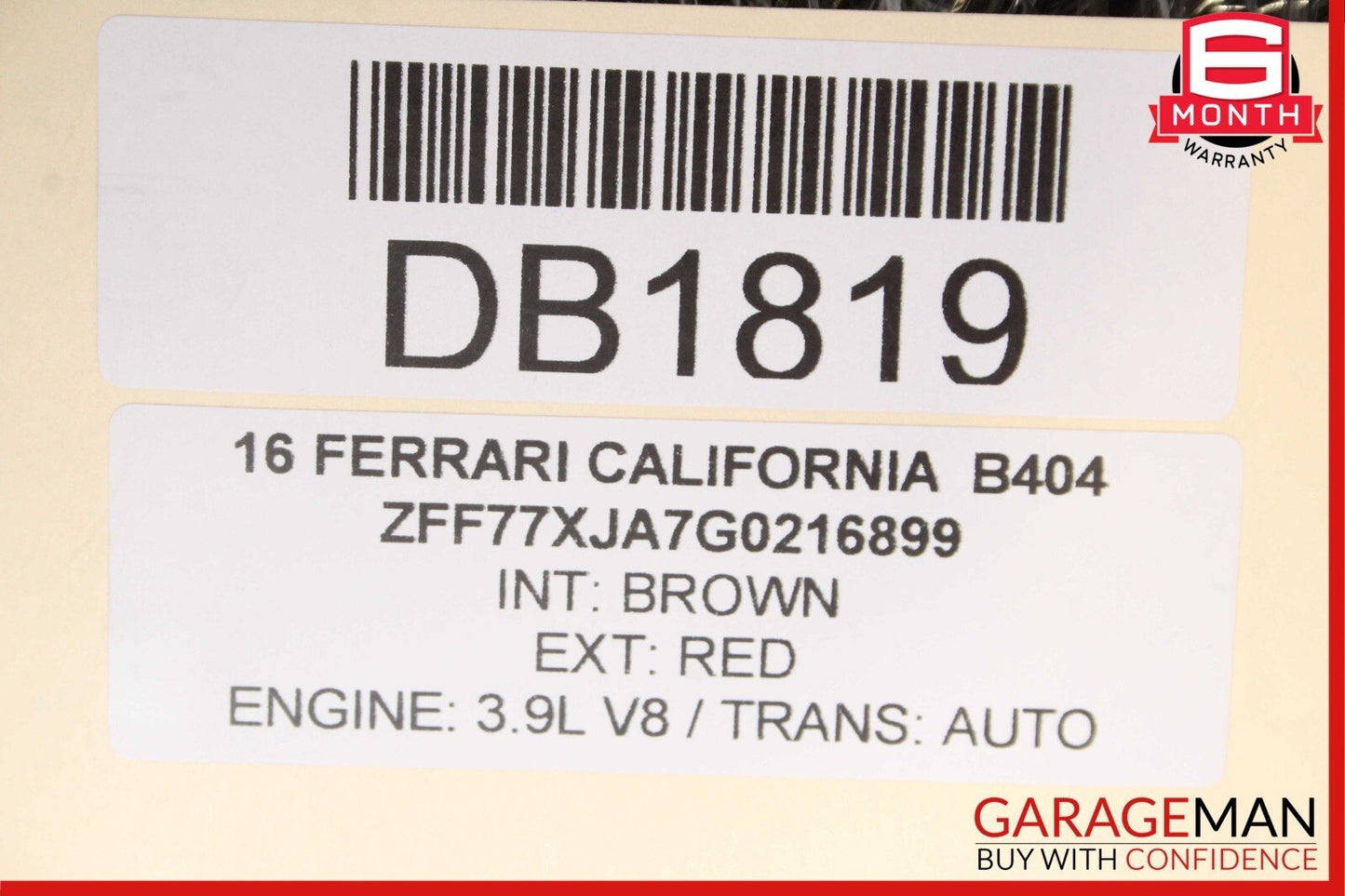 15-18 Ferrari California Front Upper Header Windshield Trim Panel Headliner OEM