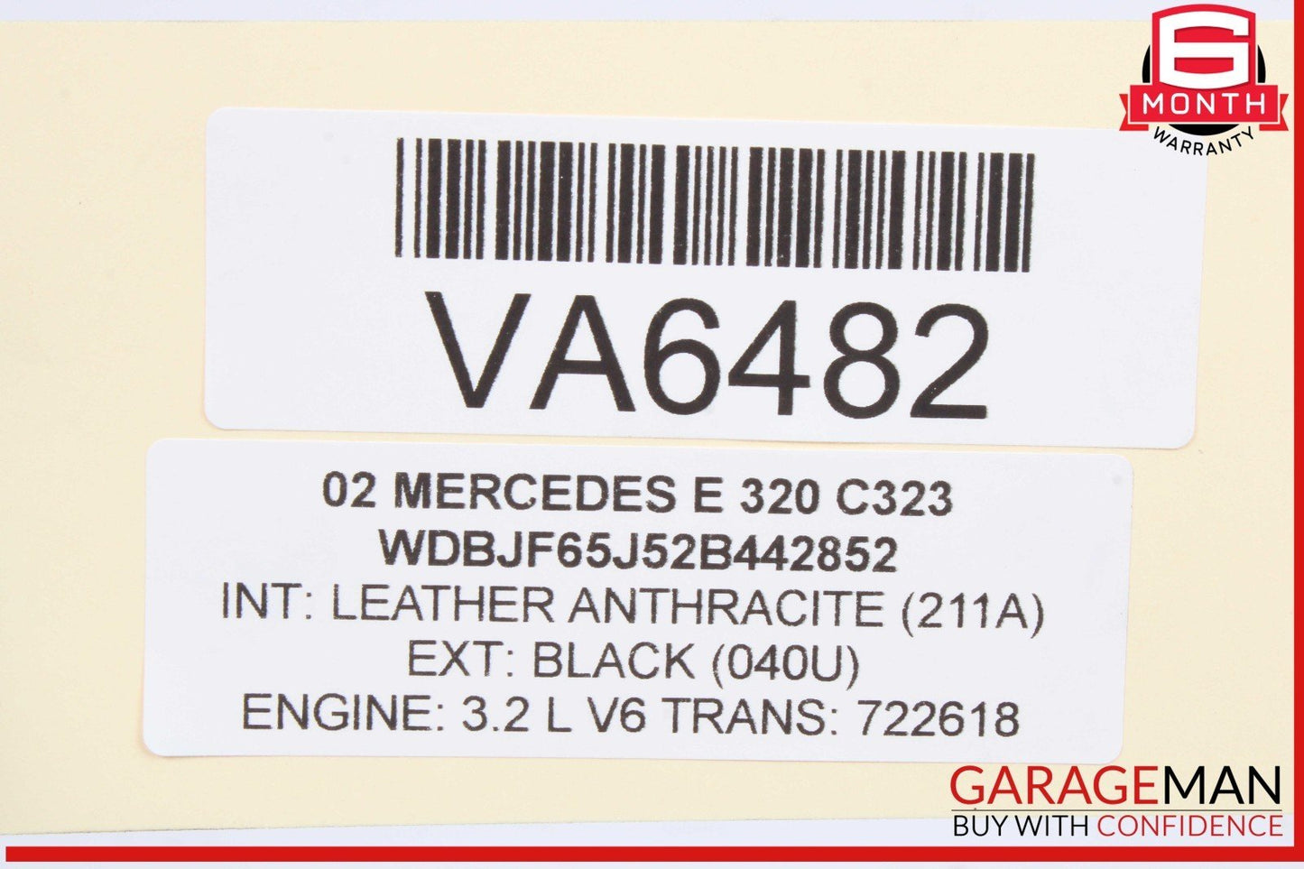 96-02 Mercedes W210 E320 E420 Rear Left Exterior Door Handle Black OEM