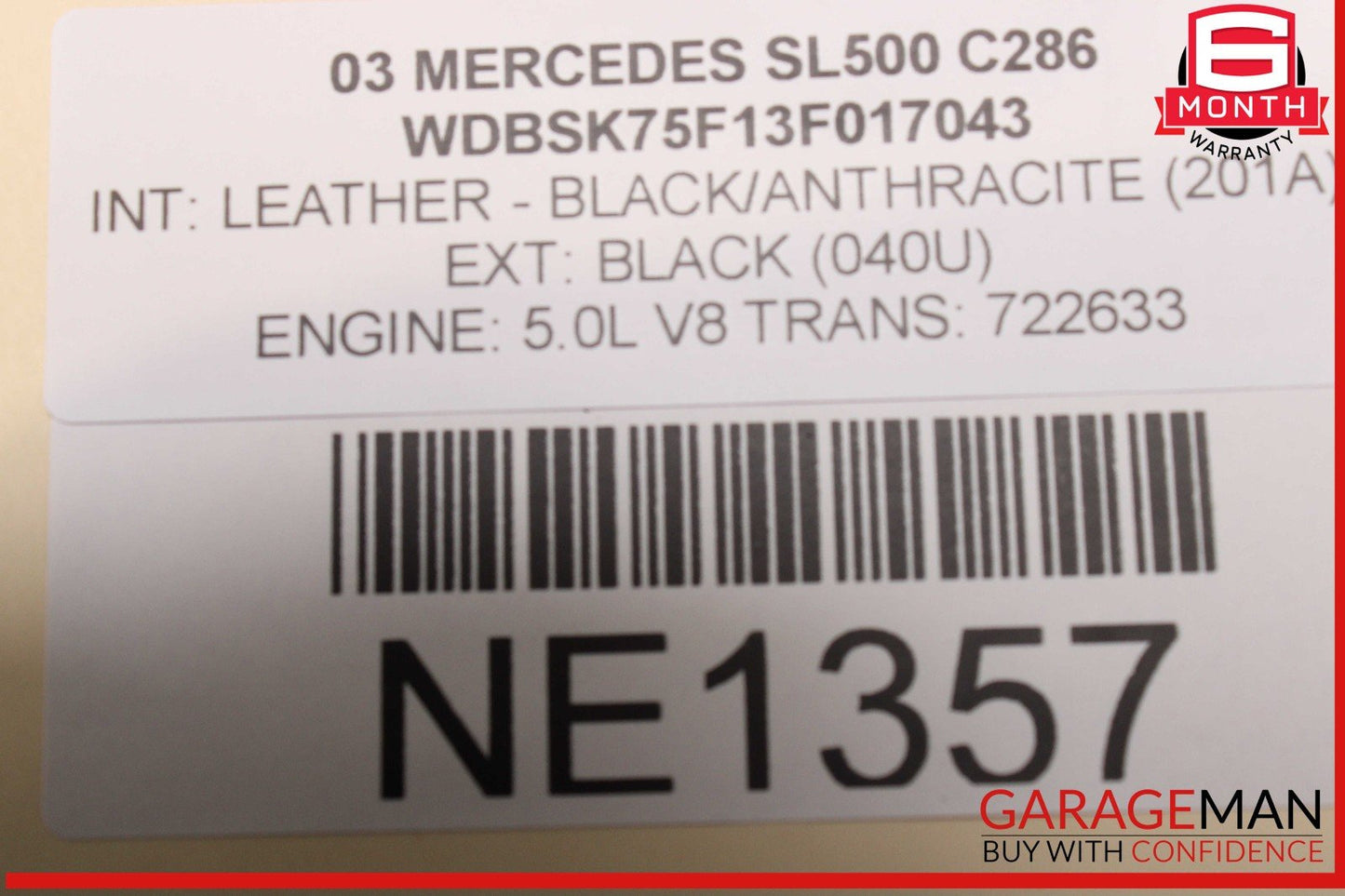 03-12 Mercedes R230 SL500 Front Lower Radiator Support Bar Frame Bracket Assy