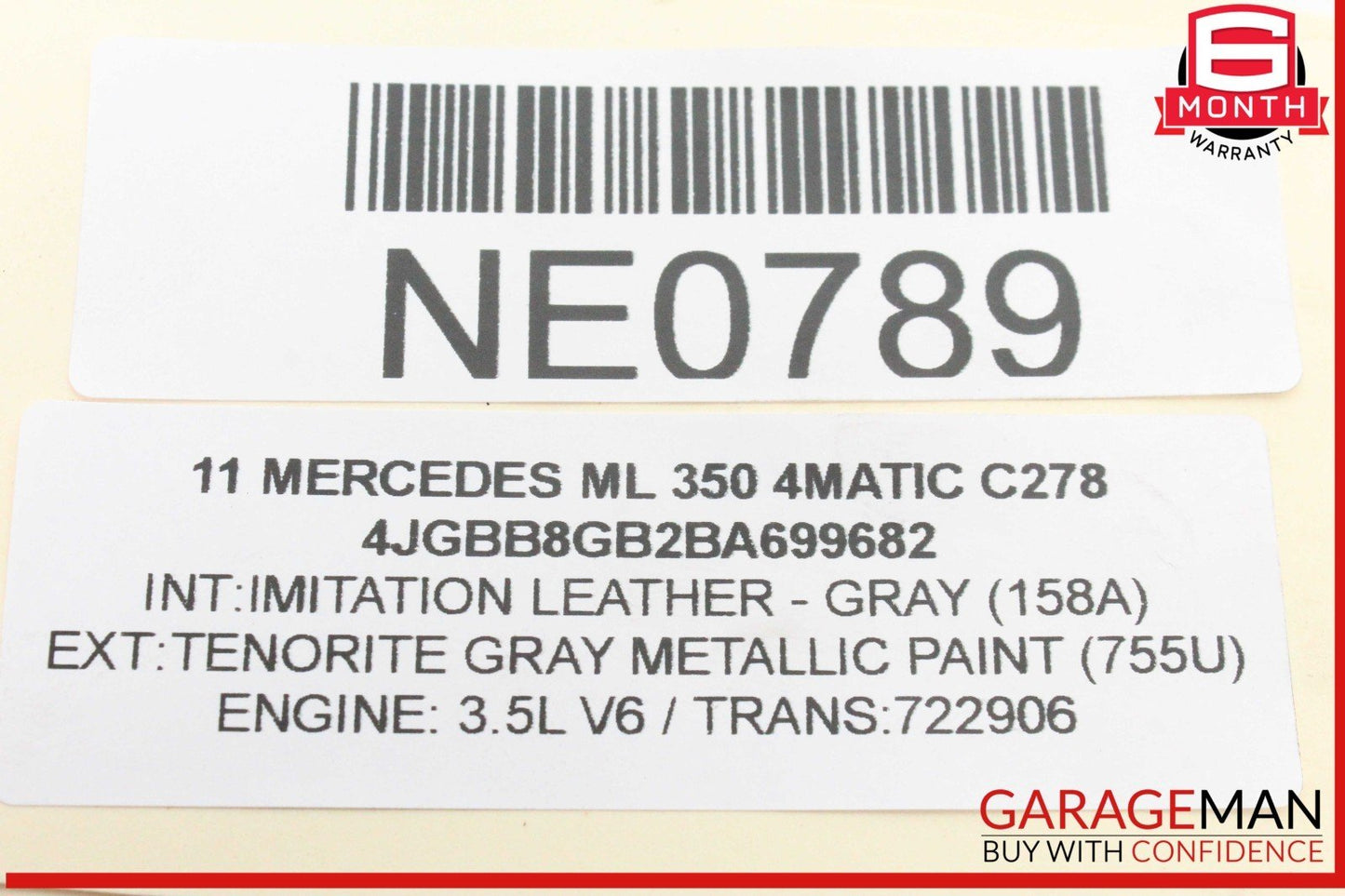 05-13 Mercedes W164 ML350 4MATIC M272 Ignition Coil Set of 6 0001502680 OEM