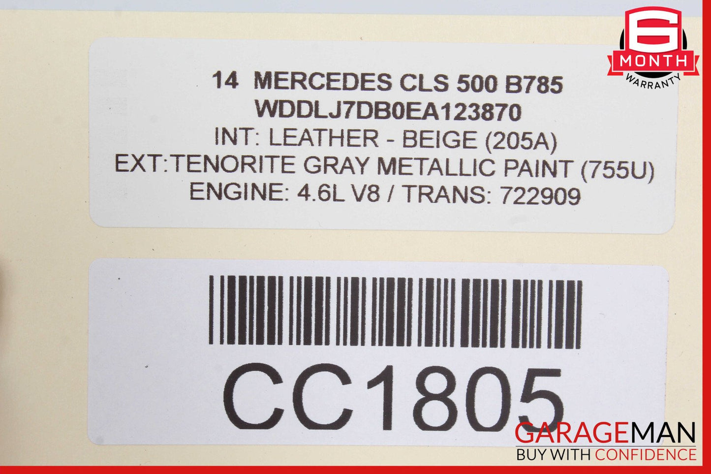 12-14 Mercedes W218 CLS550 Top Upper Seat Cushion Front Left Side OEM