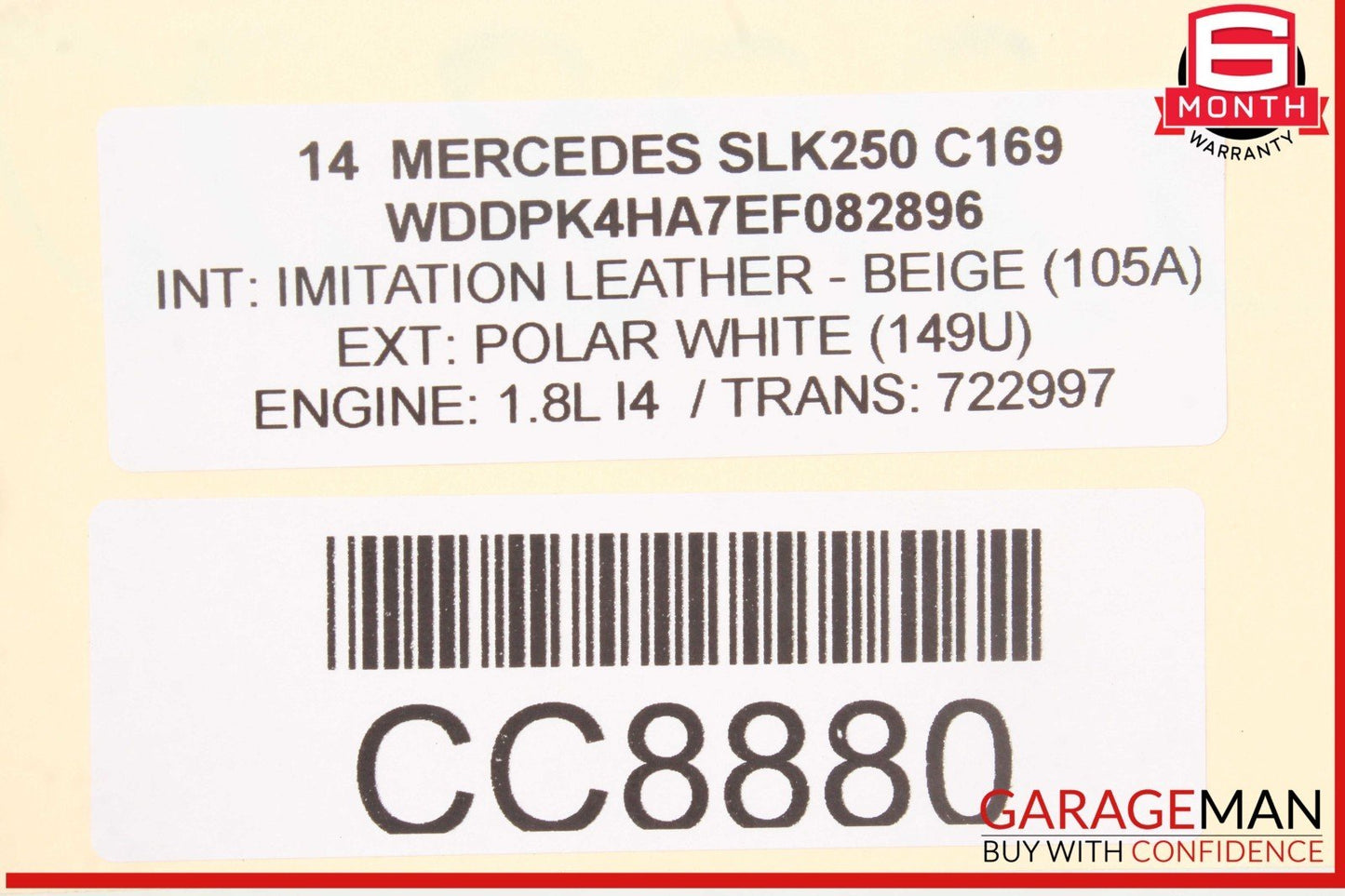12-15 Mercedes R172 SLK250 C250 E250 1.8L Intercooler Air Cooler Radiator OEM