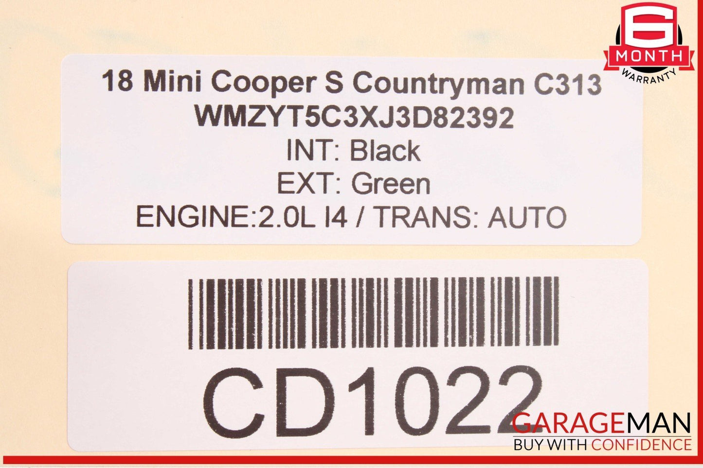 17-24 Mini Cooper Countryman Rear Left Driver Side Door Panel Trim Black OEM
