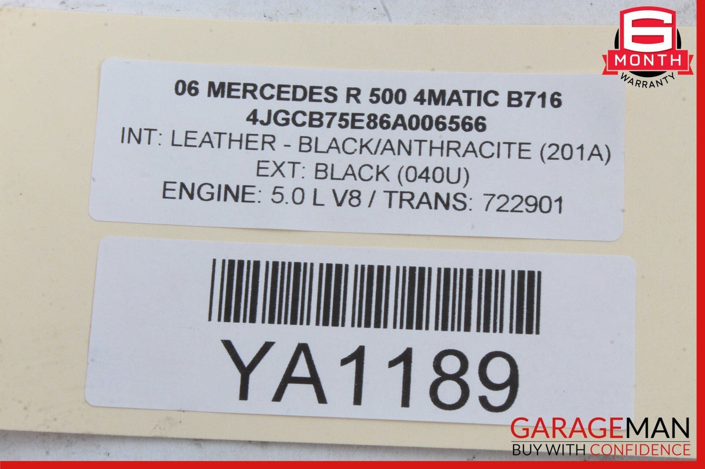 06-09 Mercedes W251 R500 Rear Center Console A/C AC Heater Switch Panel Assy
