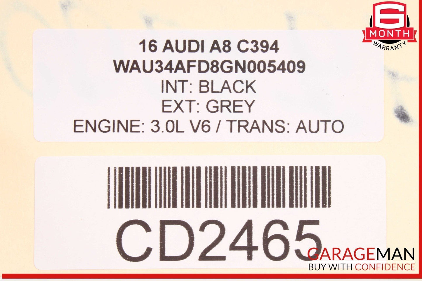 11-17 Audi A8 Rear Left Driver Side Top Upper Seat Cushion OEM