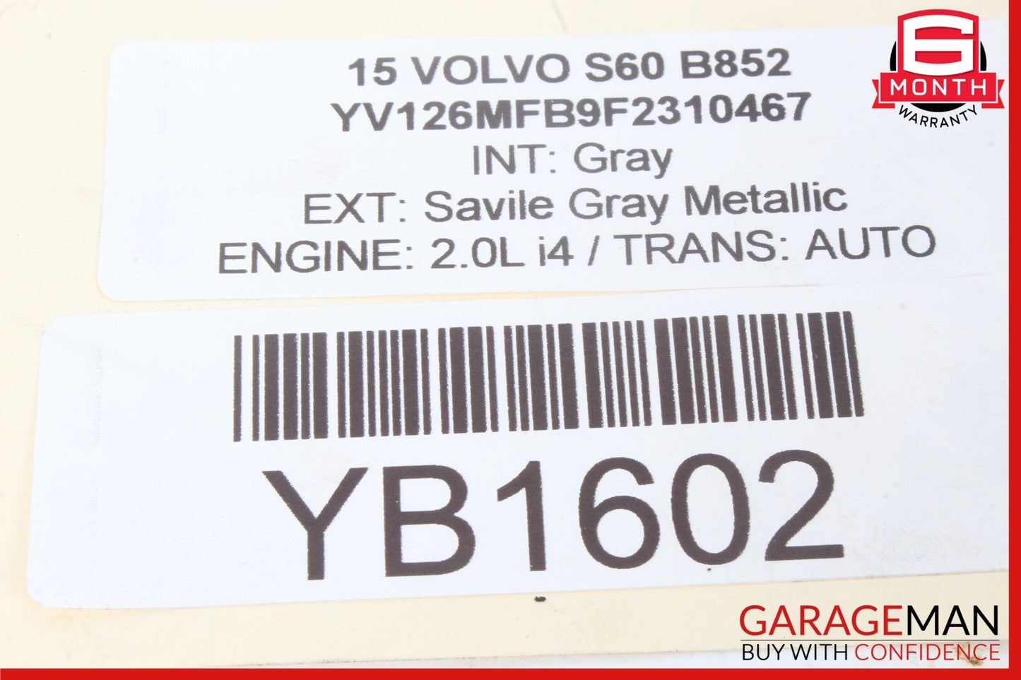 2015 Volvo V60 Fuel Vapor Evaporator Emission Canister 31319683 OEM