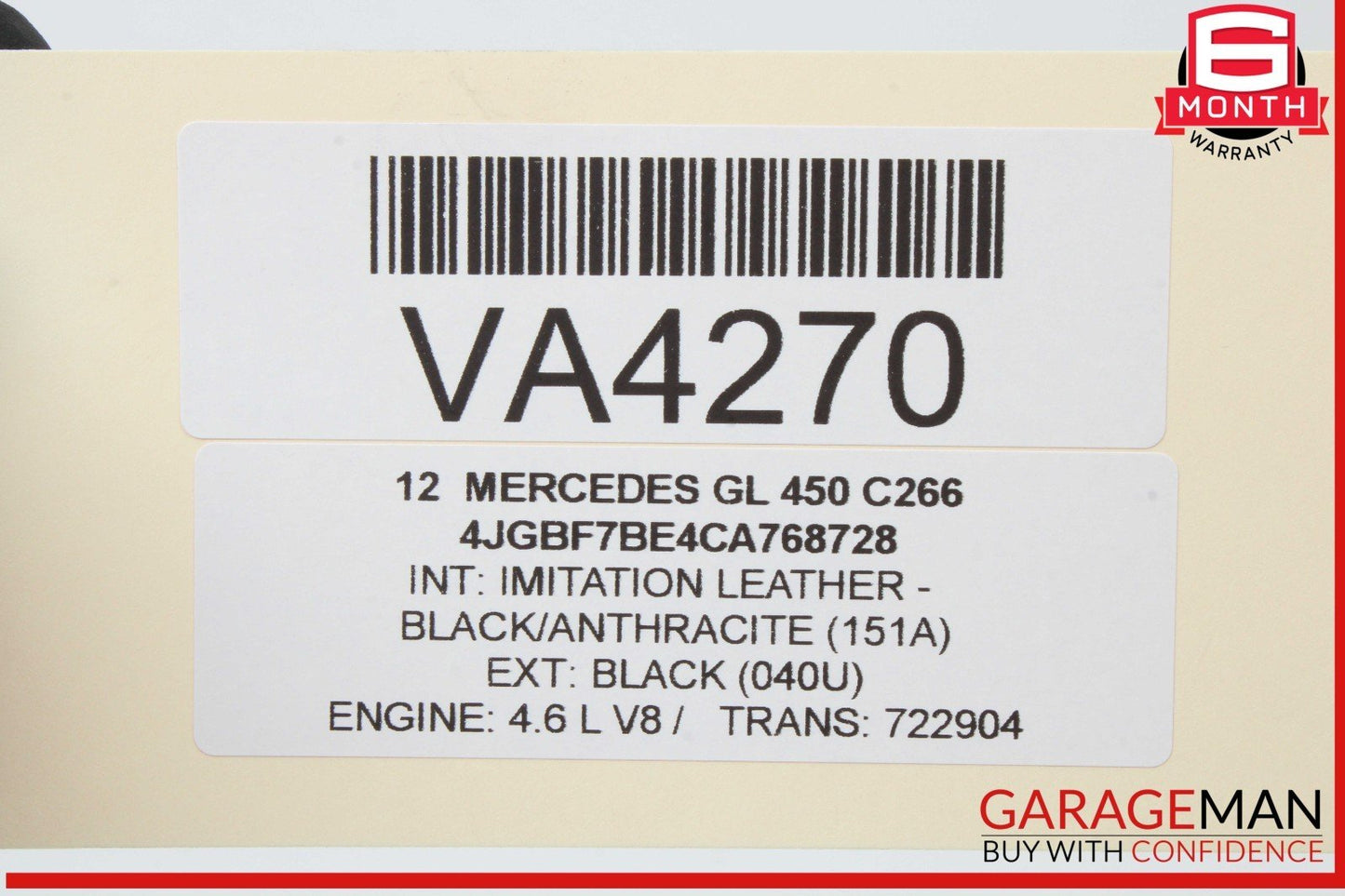 07-12 Mercedes X164 GL450 Third Seat Row Power Folding Control Module OEM