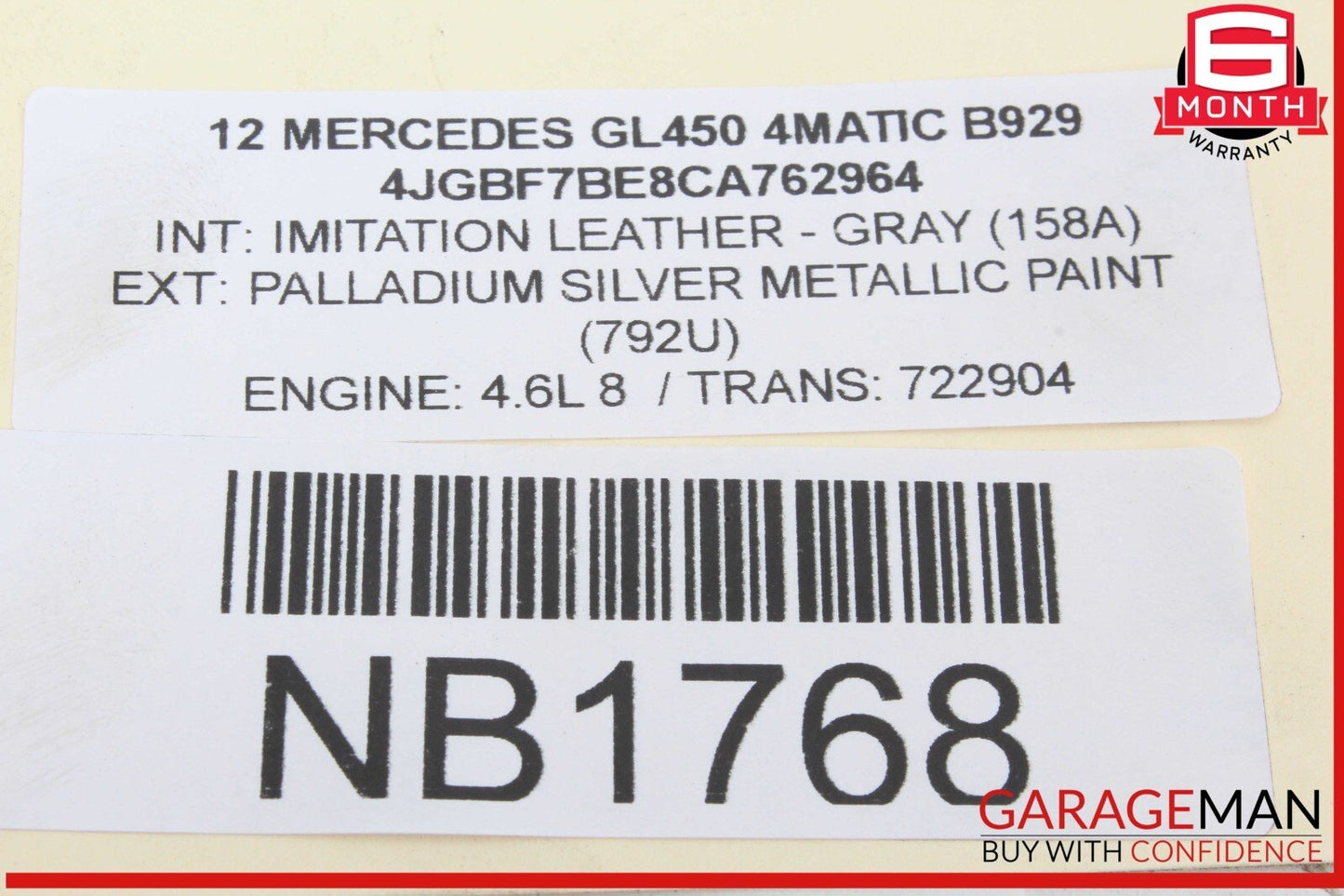 07-12 Mercedes X164 GL450 GL350 Trunk Lid Tailgate Hatch Handle 1647400993 OEM