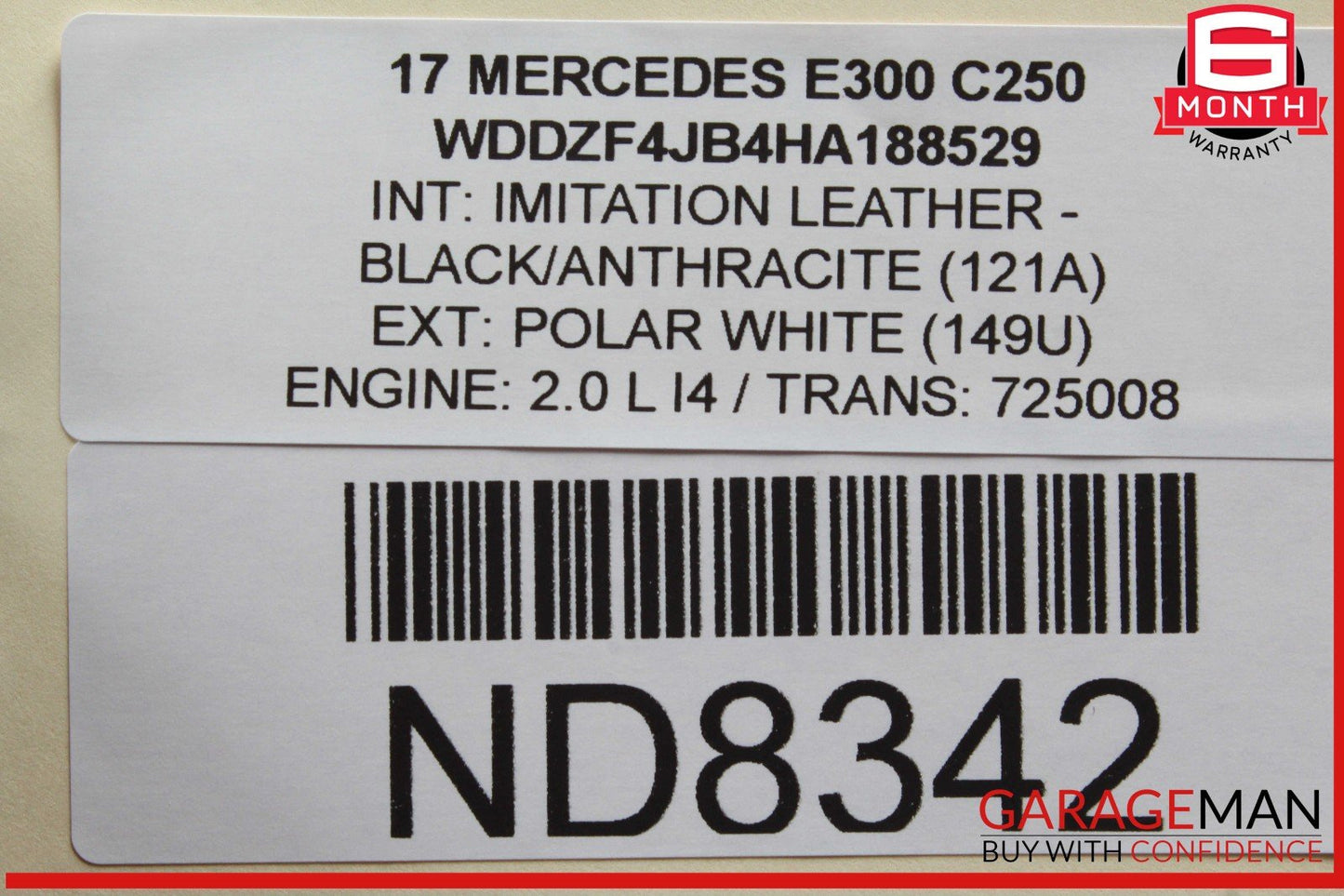 17-20 Mercedes W213 E300 Rear Right Interior Door Panel OEM