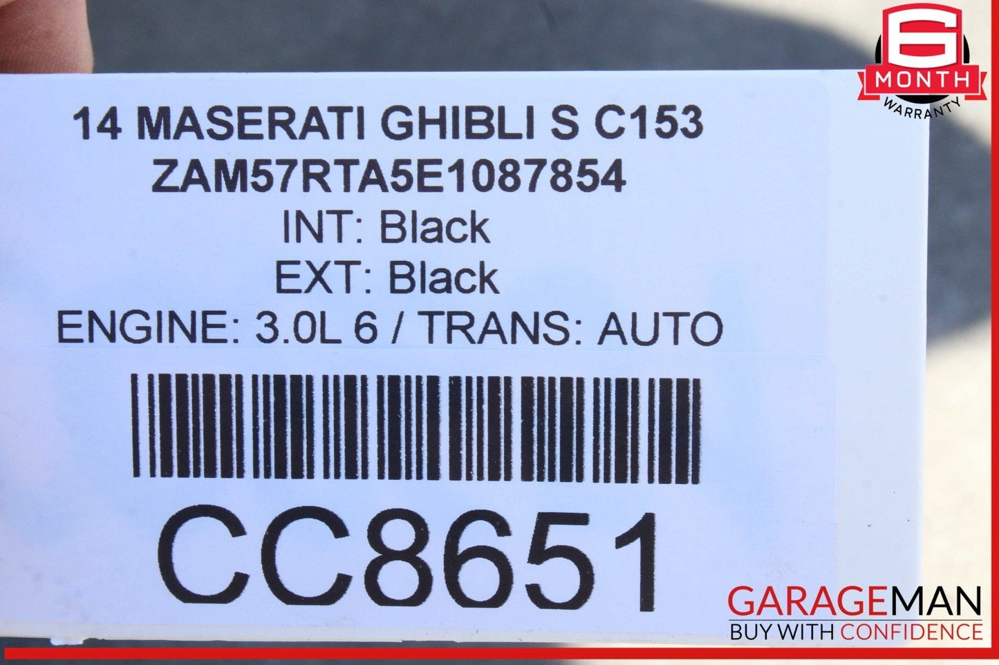 14-17 Maserati Ghibli M157 Rear Bumper Cover Panel Black OEM
