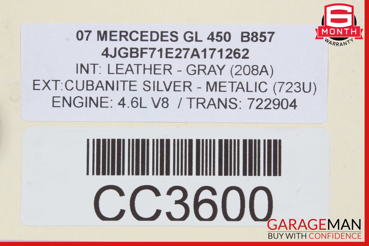06-11 Mercedes W219 CLS550 Front Bumper Reinforcement Radiator Support OEM