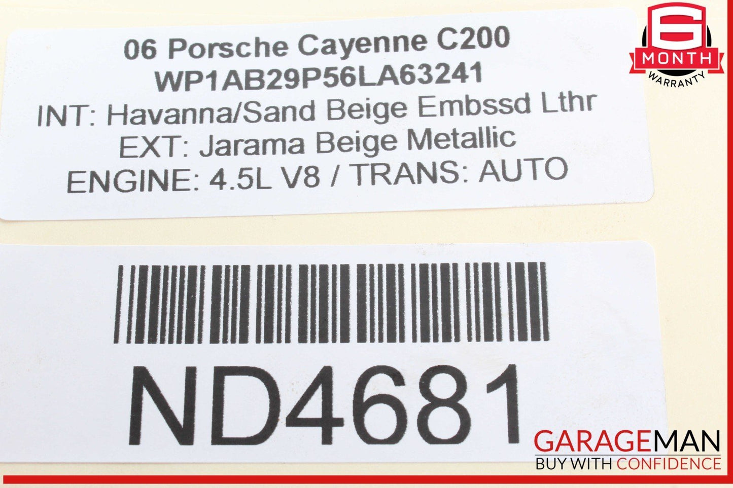 03-06 Porsche Cayenne 955 Left Side Engine Exhaust Camshaft 94810518101