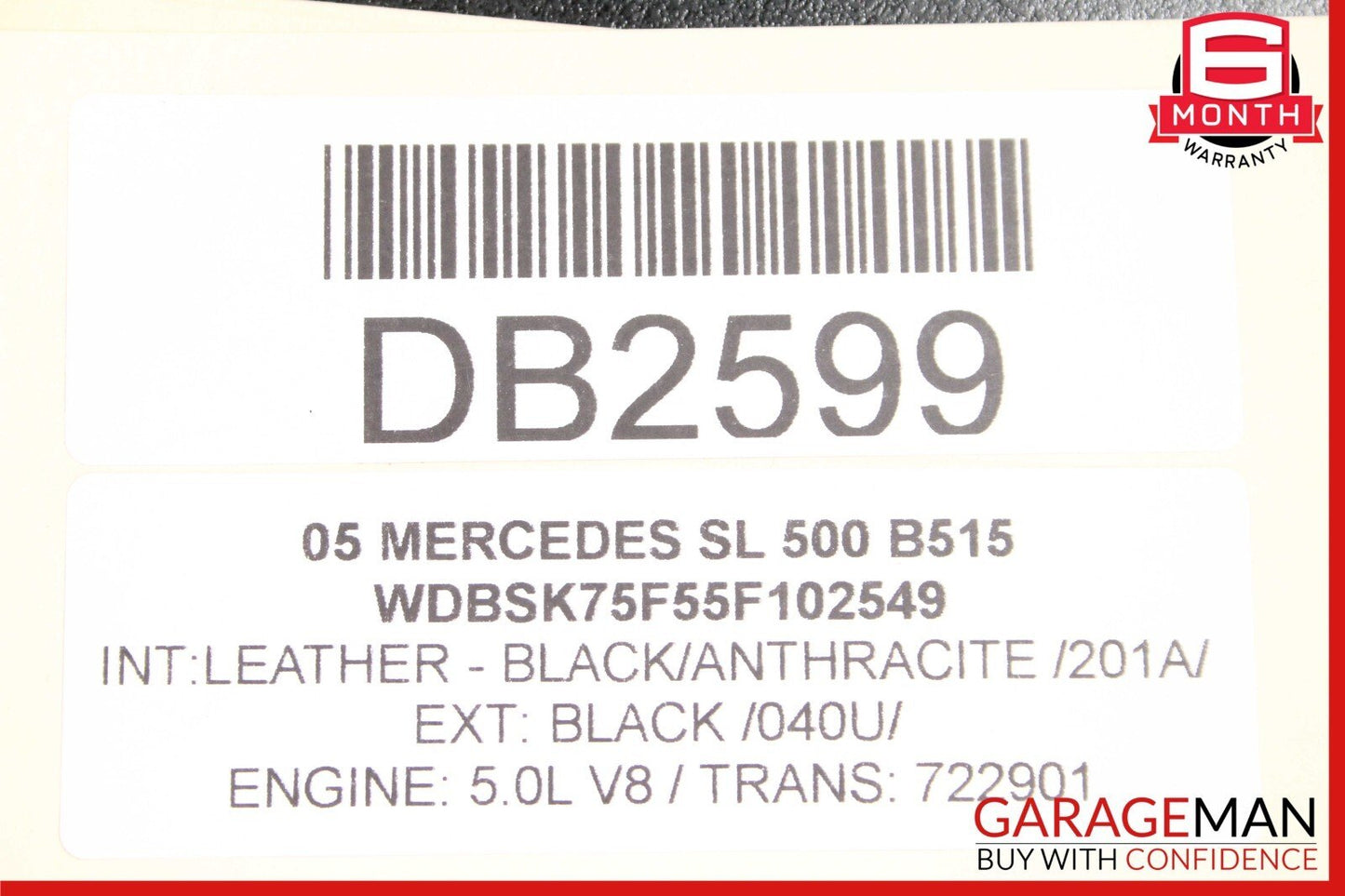 03-06 Mercedes R230 SL500 5.0L V8 Complete Engine Motor Block Assembly OEM 195k