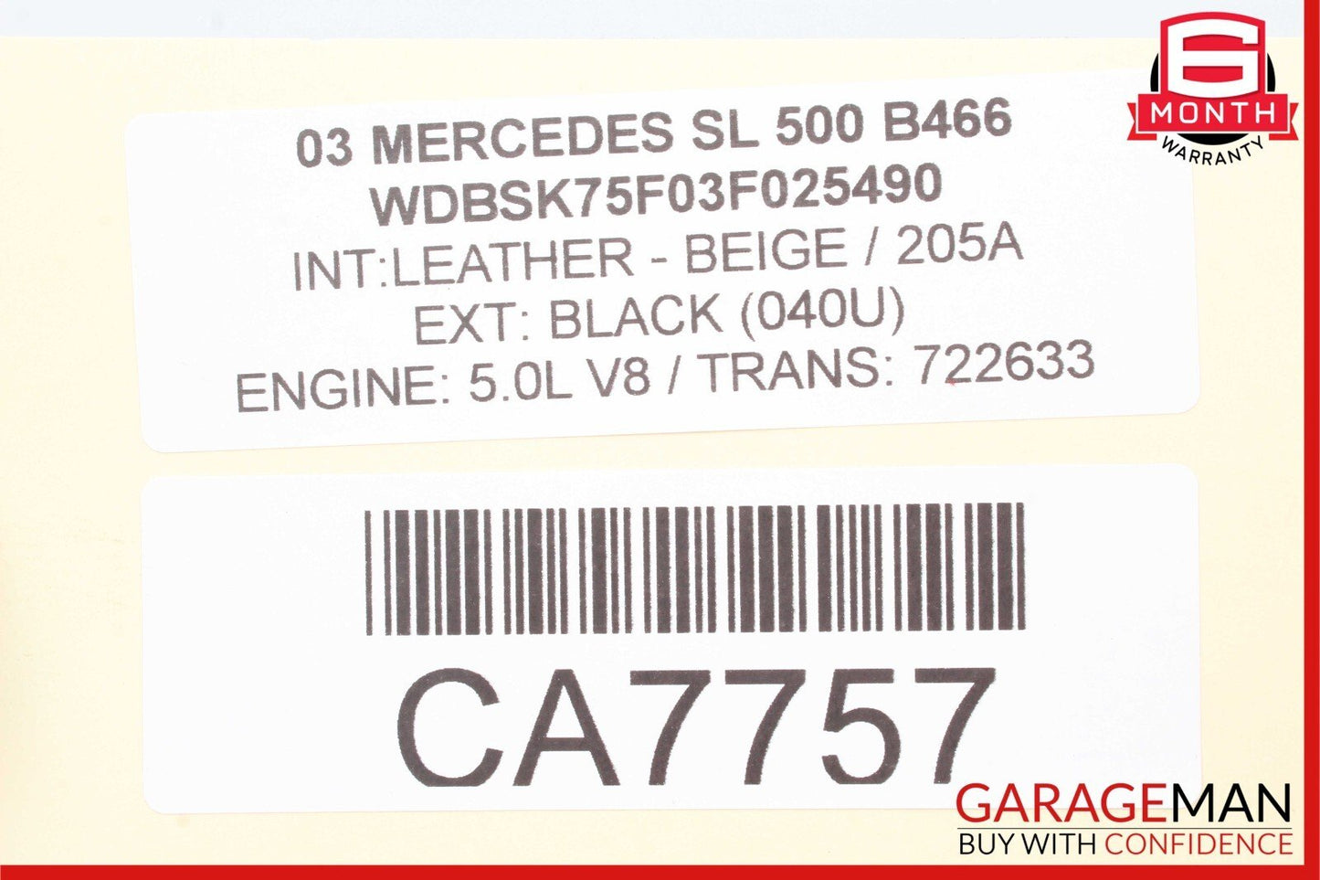 03-06 Mercedes R230 SL500 SL55 AMG Front Right Side Spindle Knuckle Hub Bearing