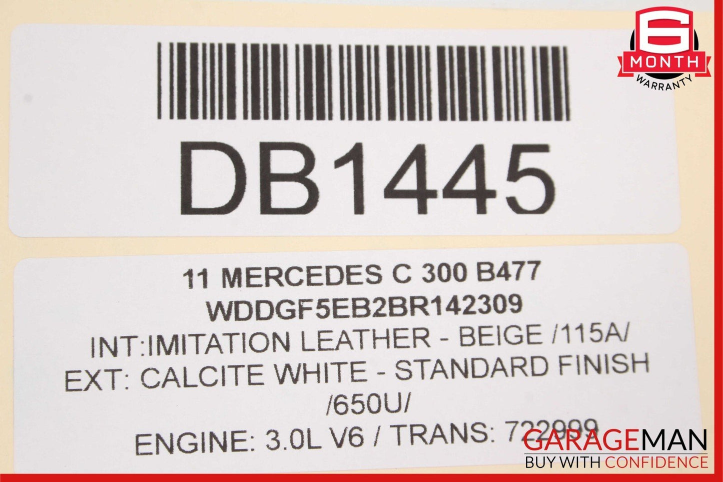 08-14 Mercedes W204 C300 C350 Sedan Front Right Upper Top Seat Cushion Beige