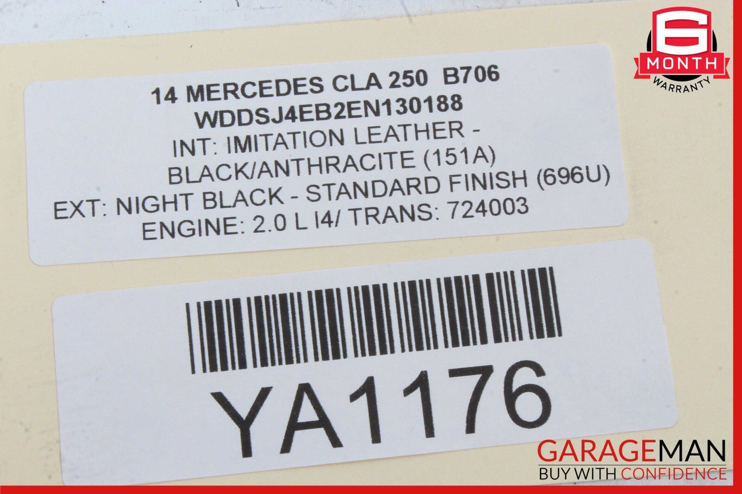 14-18 Mercedes W117 CLA250 2.0L Rear Left Side Transmission Mount Bracket OEM