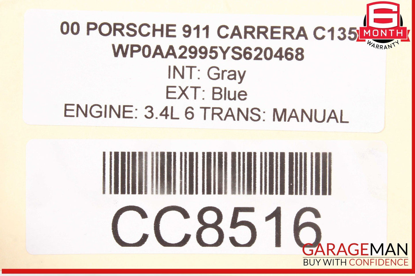 99-05 Porsche 996 Carrera 911 Rear Bumper Support Reinforcement Impact Bar OEM
