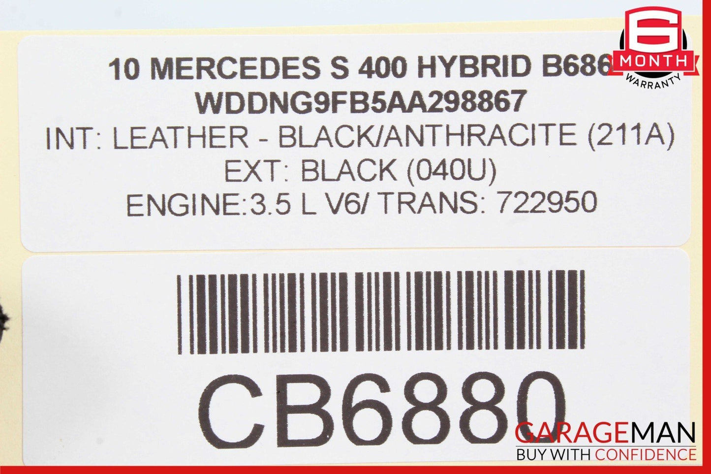 10-13 Mercedes W221 S400 S600 Front Left Side Mirror Door Rear View Black OEM