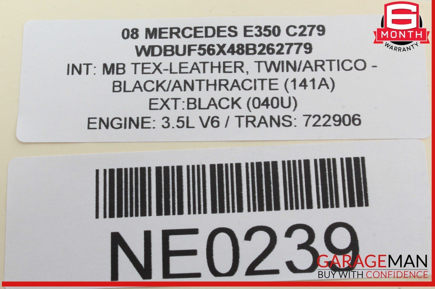 07-09 Mercedes W211 E350 E550 Rear Left Driver Side Overhead Lamp OEM