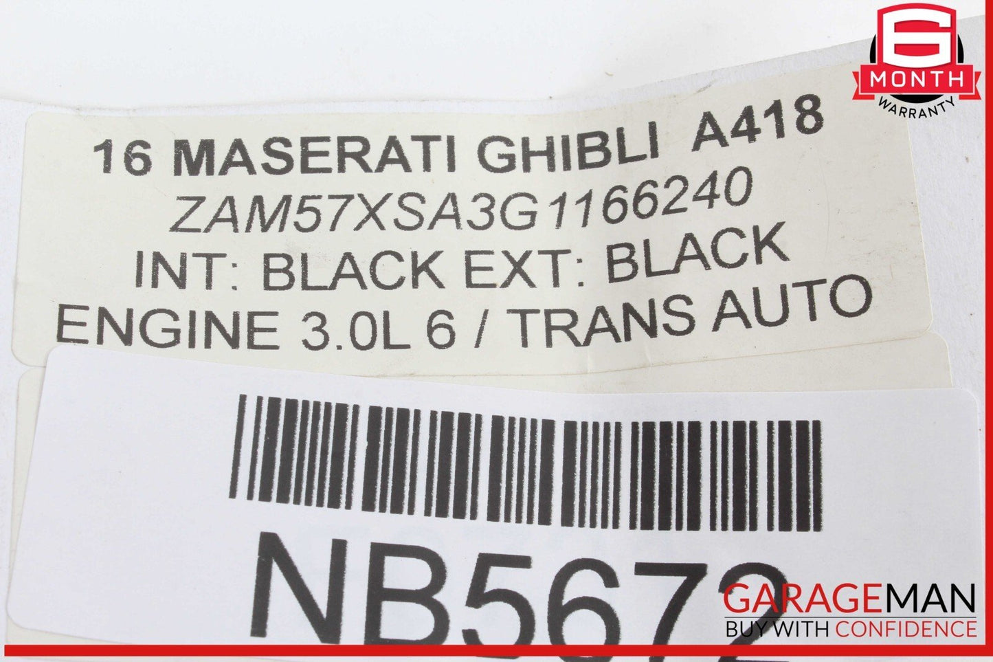 14-17 Maserati Ghibli Rear Trunk Lid Parking Camera Molding Trim Panel Assembly