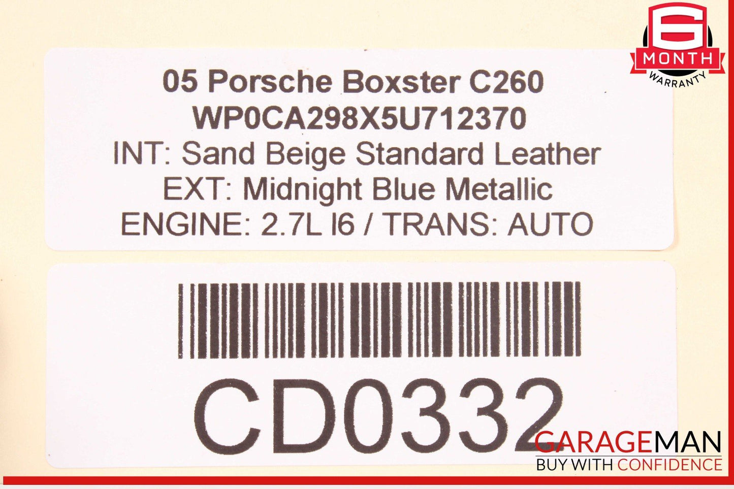 05-08 Porsche Boxster 987 2.7L Exhaust Muffler Assembly OEM